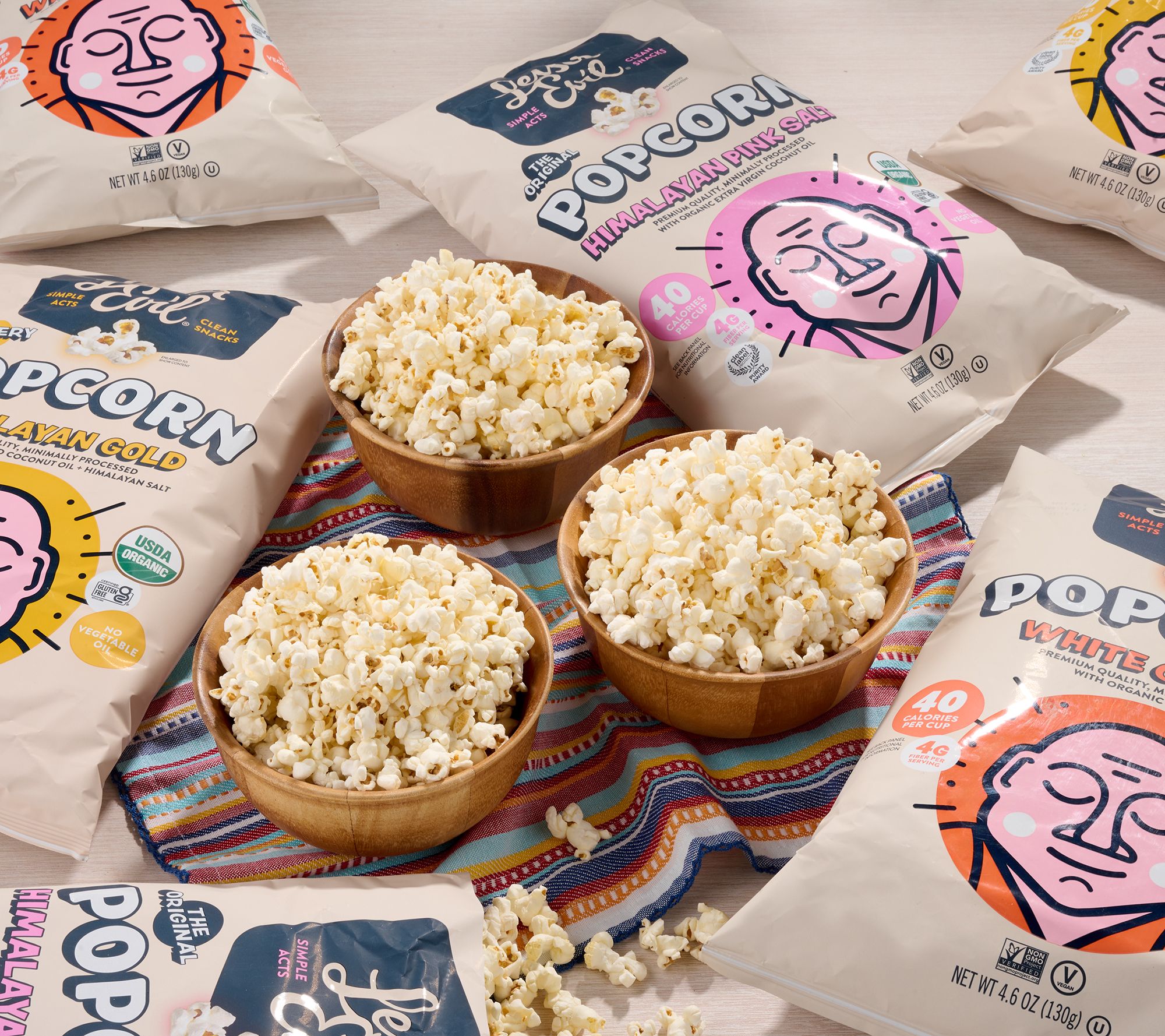 Lesser Evil (6) 4.6-oz Bags Popcorn The Essentials Pack