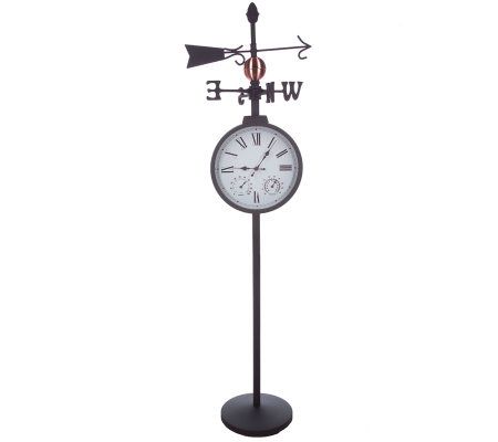 54 Solar Outdoor Clock w/Thermometer, Humidity and Weather Vane