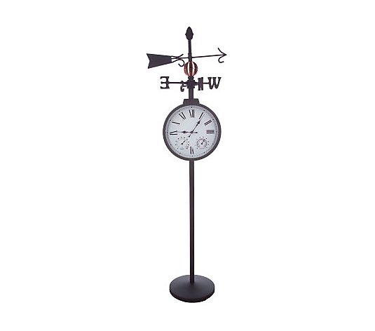 54 Solar Outdoor Clock w/Thermometer, Humidity and Weather Vane