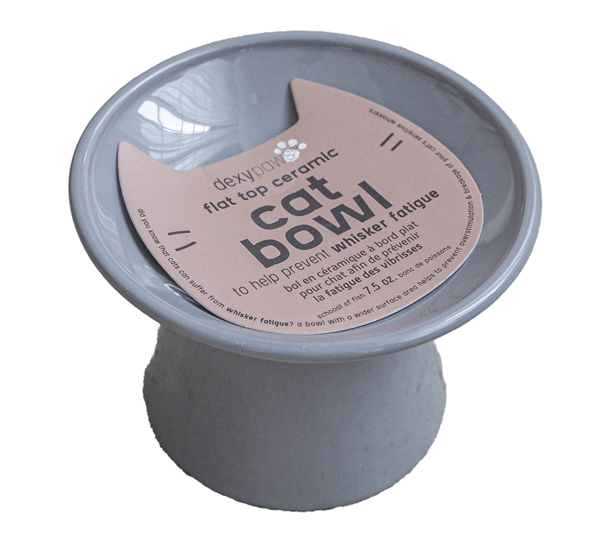 Dexypaws Flat Top Ceramic 7.5oz Bowl For Cats