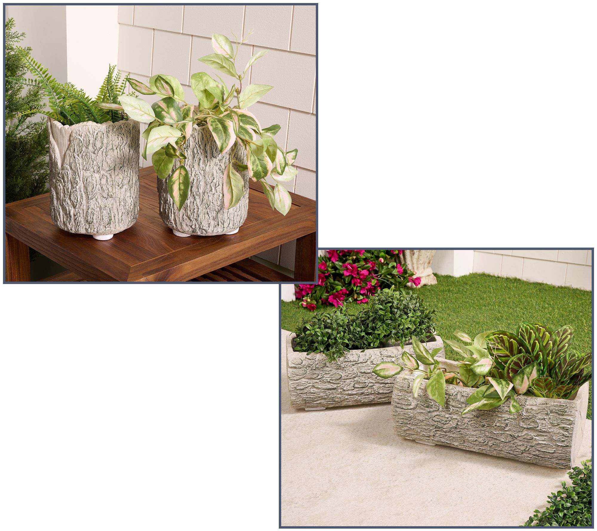 Martha Stewart Choice of Set of 2 Faux Bois Planters