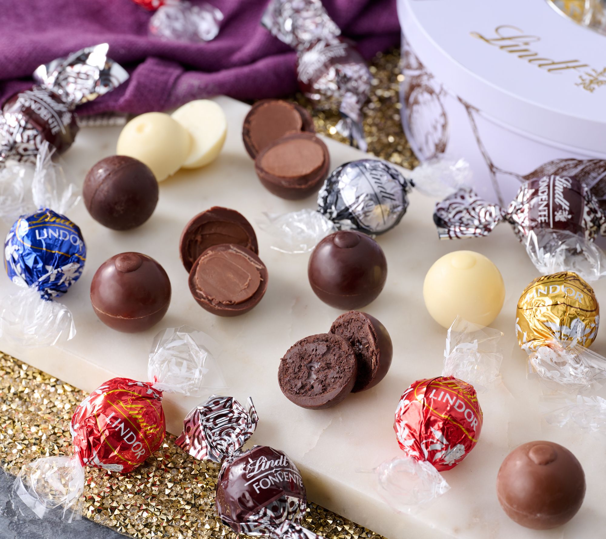 SH10/20 Lindt 40 Piece Roulettes & Truffle Mix in Tin - QVC.com