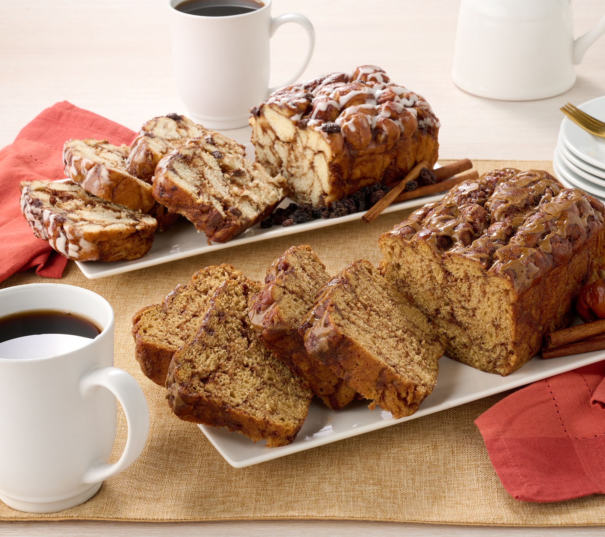 Sweet Paradise (2) 20oz Gourmet Cinnamon Bread Loaves