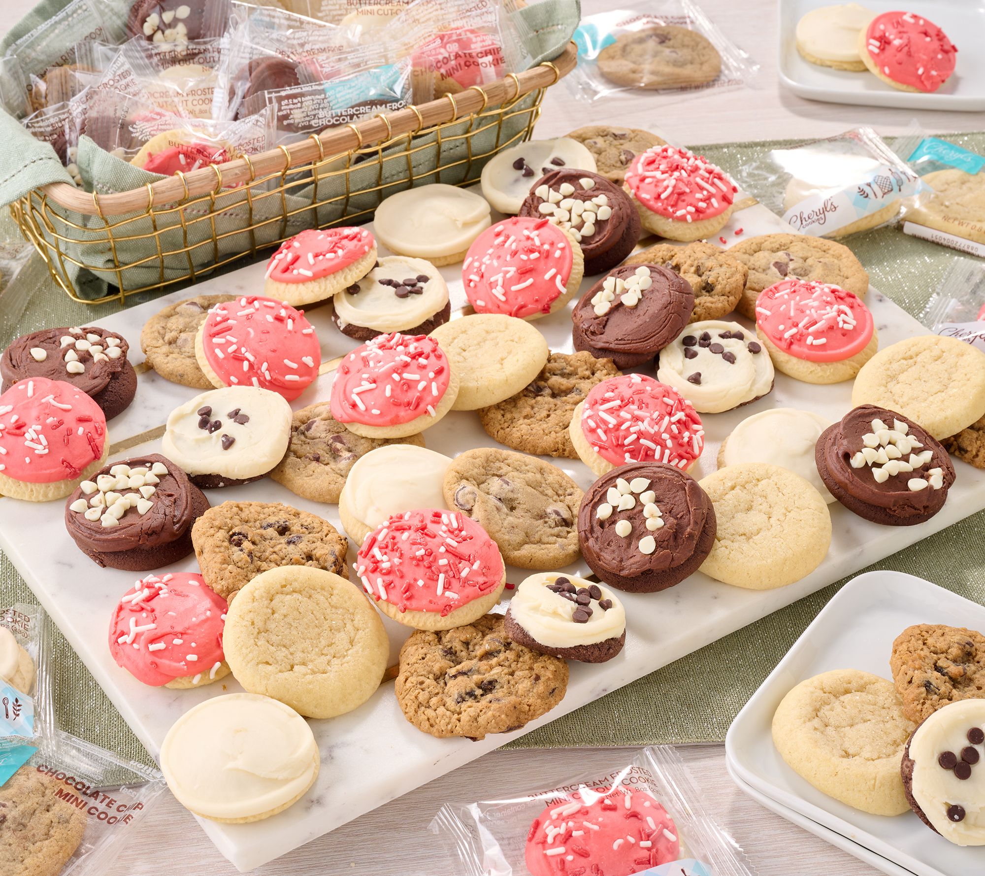 SH11/9 Cheryls 96 Piece Holiday Frosted Mini Cookie Variety