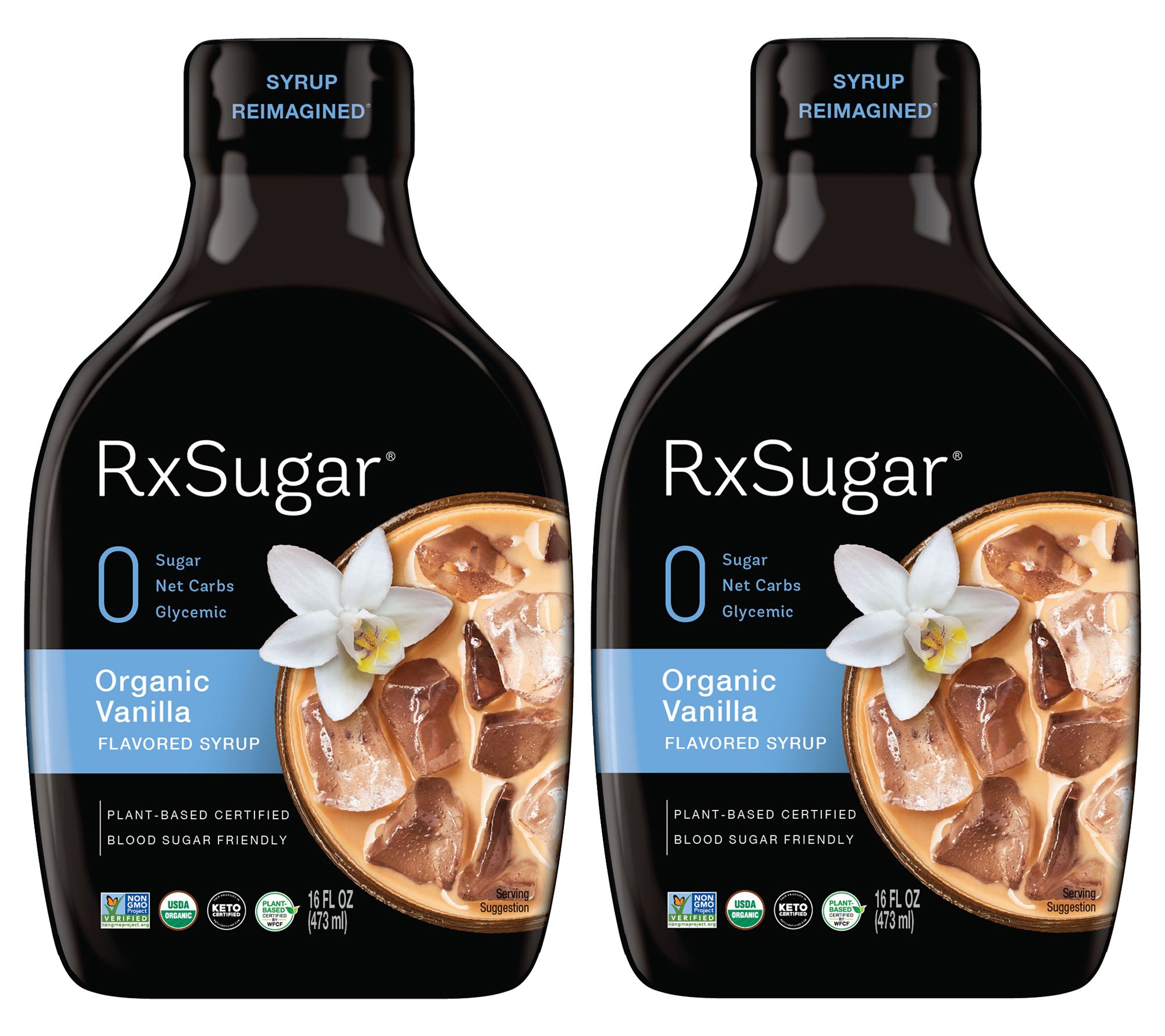 RxSugar 2-Pack Allulose Sugar OrganicVanilla Syrup