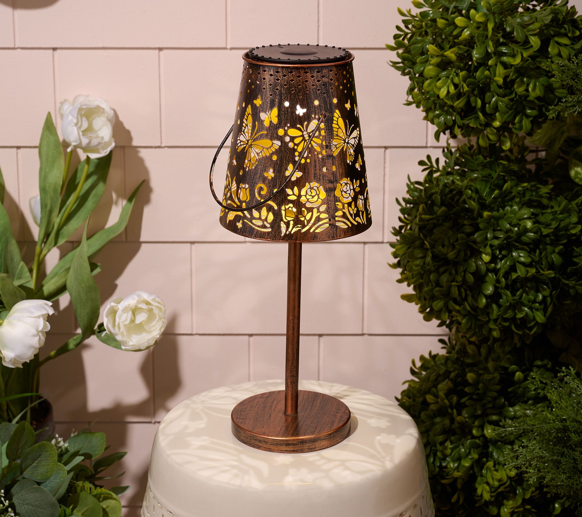 "As Is" Barbara King Illuminate Metal Outdoor Table Light With Handle