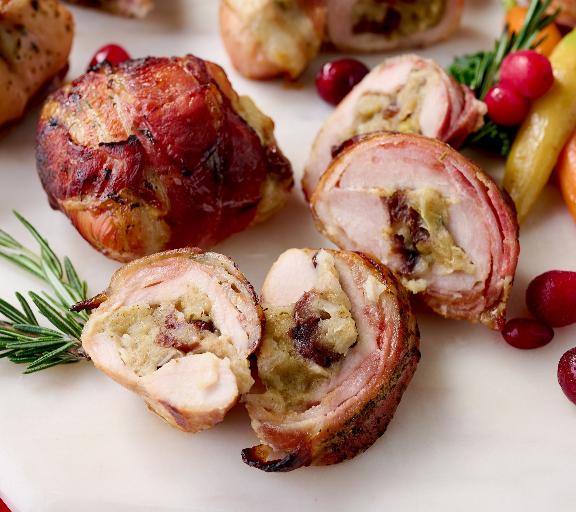 Corky's BBQ (6) 8-oz Bacon Wrapped Stuffed Turkey Auto-Delivery