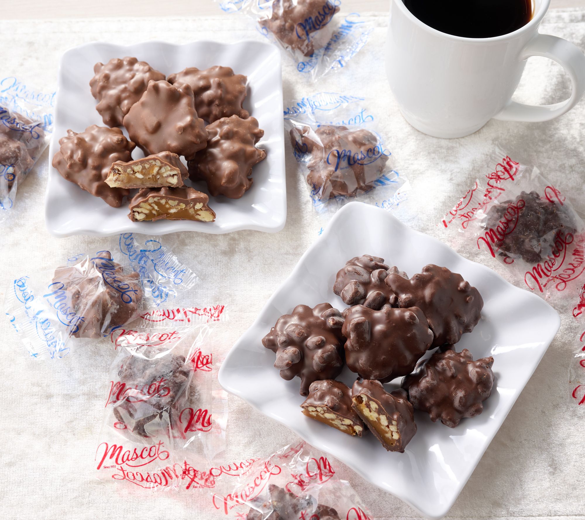 SH11/16 Mascot Set of (2) 1lb Chocolate Pecan Clusters