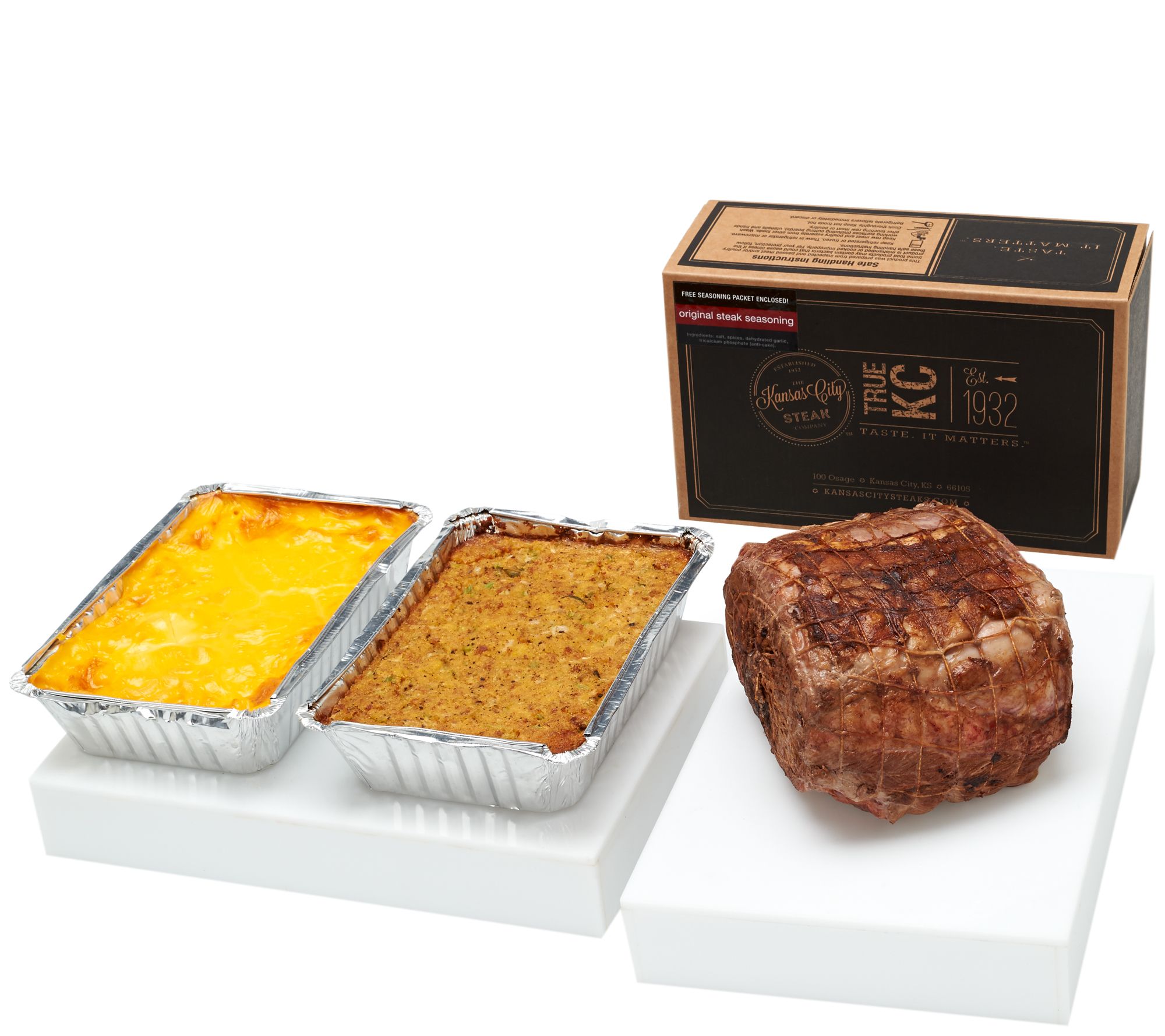 Kansas City 4-4.5 lb. Prime Rib with (2) 2 lb. St. Clair Sides - QVC.com
