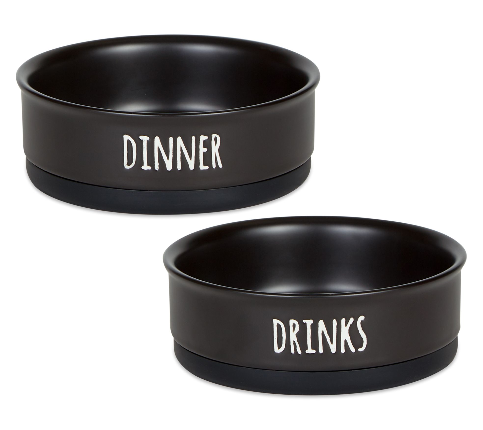 Bone Dry Dinner & Drinks Pet Bowls Medium Set/2