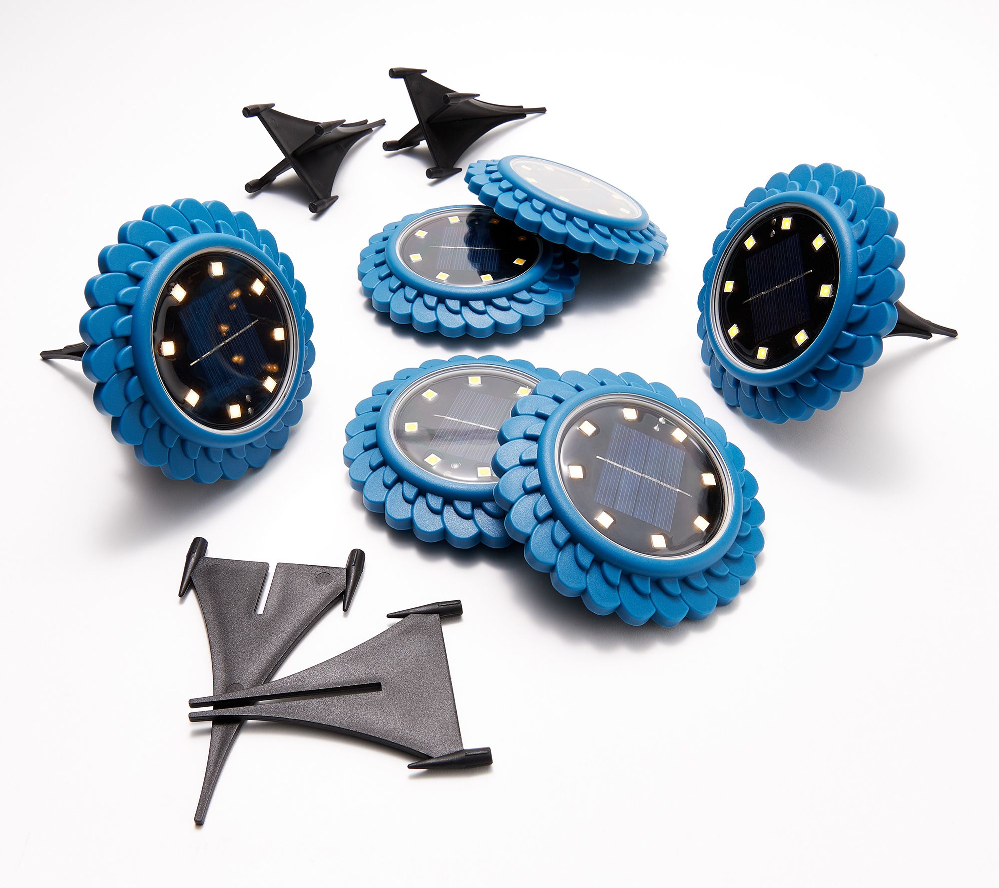 "As Is" Marigold Set of 6 Flower Bloom Decorative Solar Lights