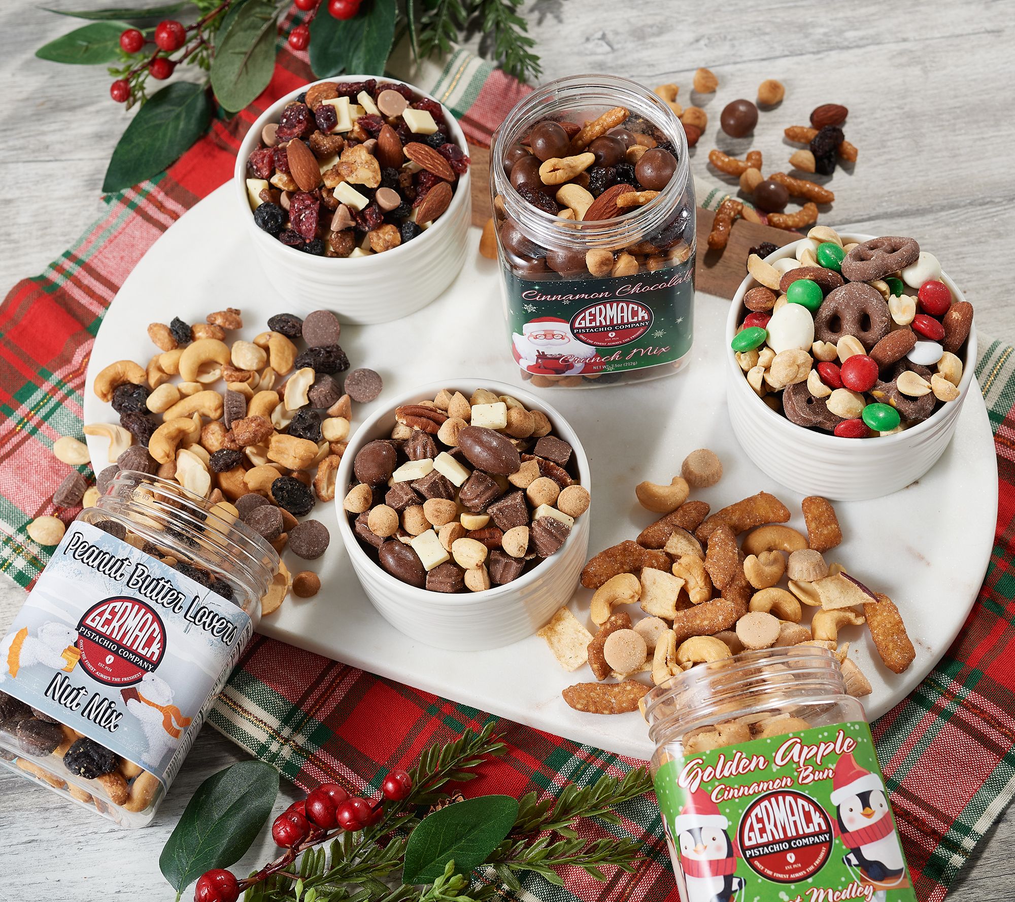 Germack Set of 6 Mini Jars Holiday Nut Mixes - QVC.com