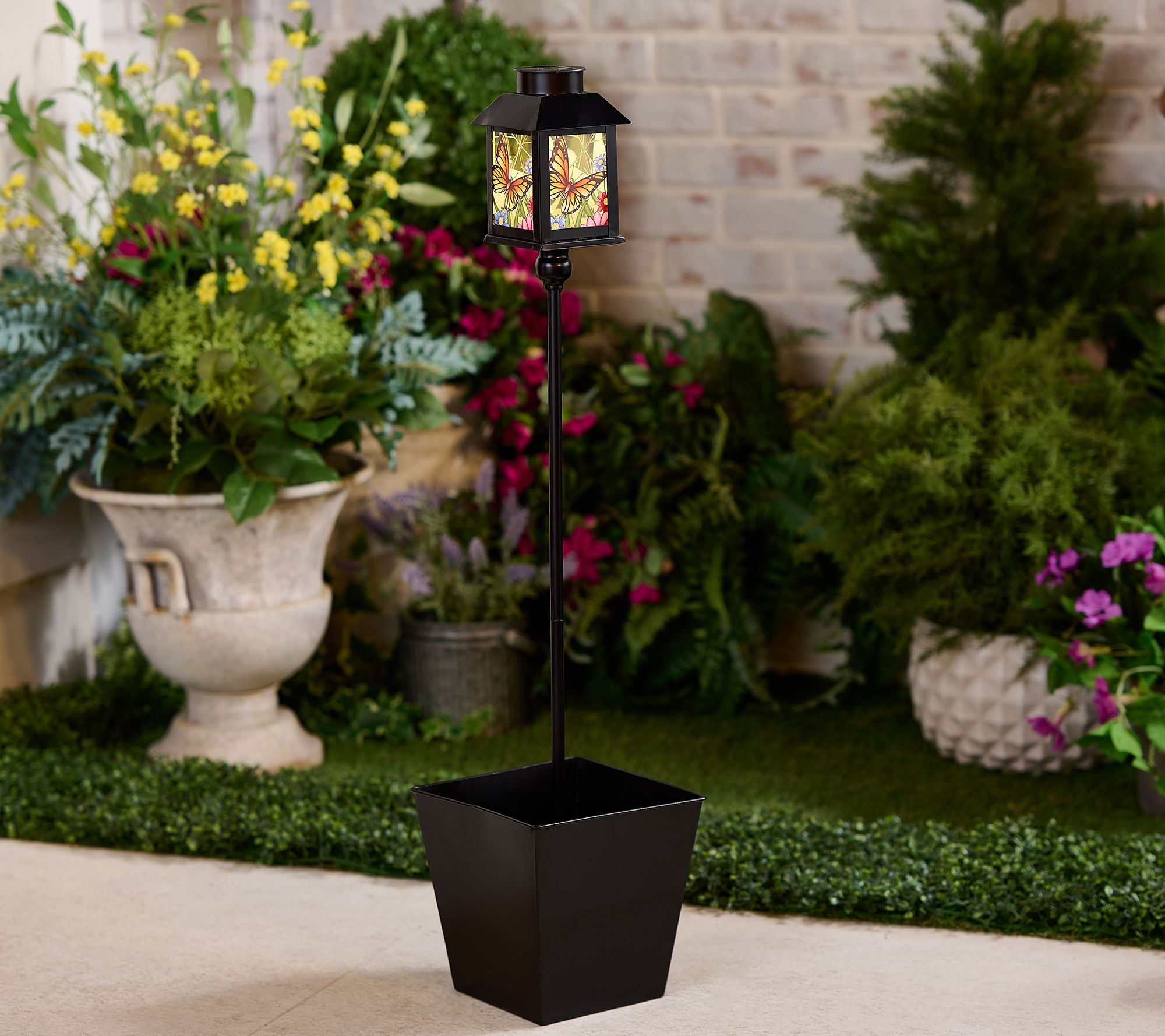 "As Is" Compass Home Decorative Solar Light with Planter Base
