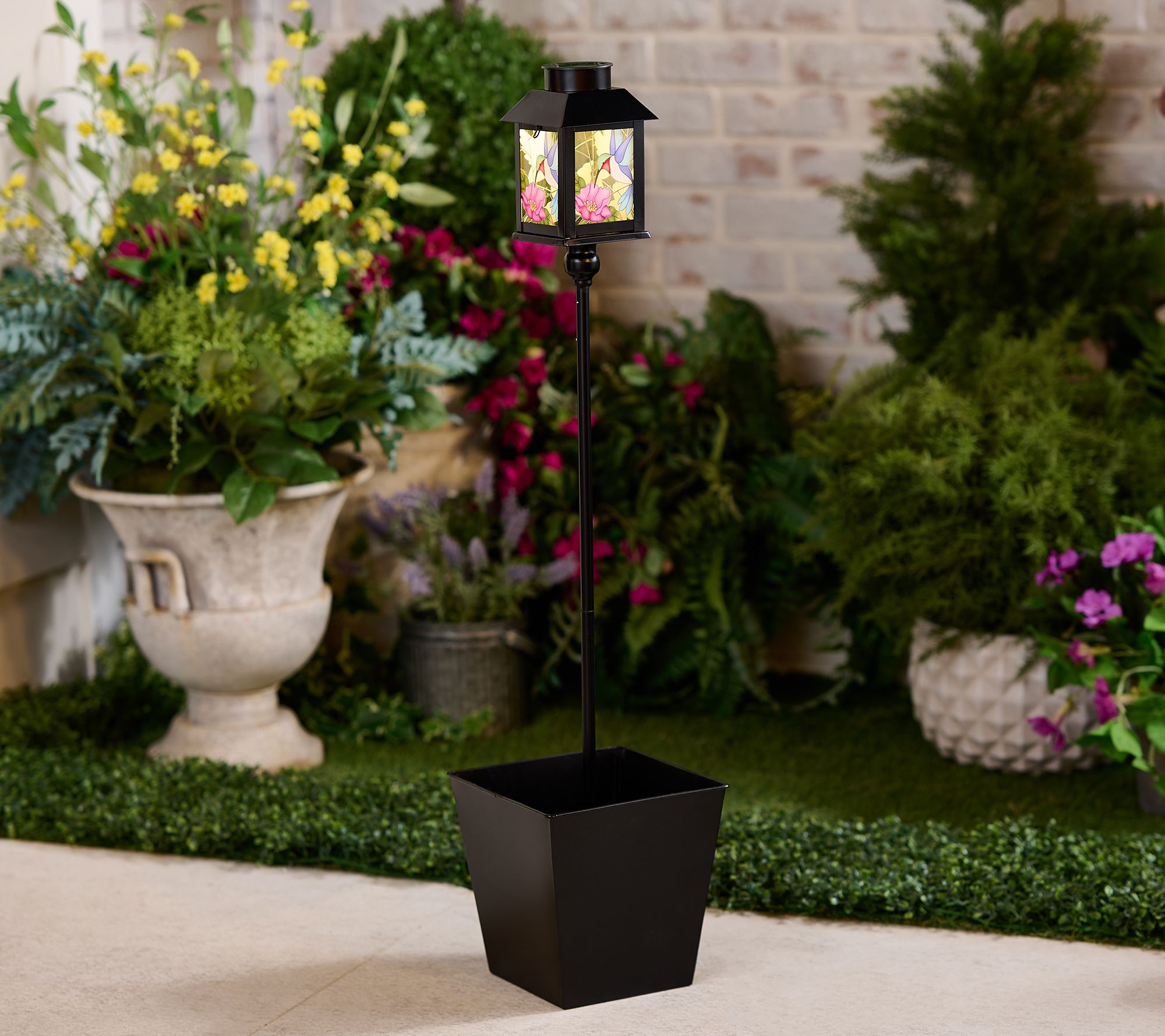 "As Is" Compass Home Decorative Solar Light with Planter Base