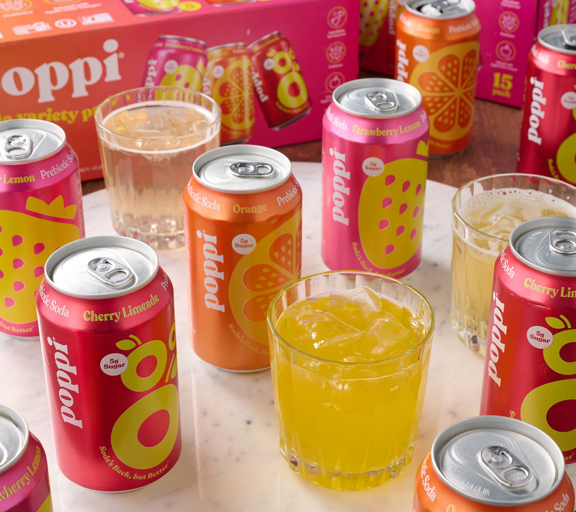 Poppi (30) 12oz Cans 5g Sugar Soda Fruity Variety Pack