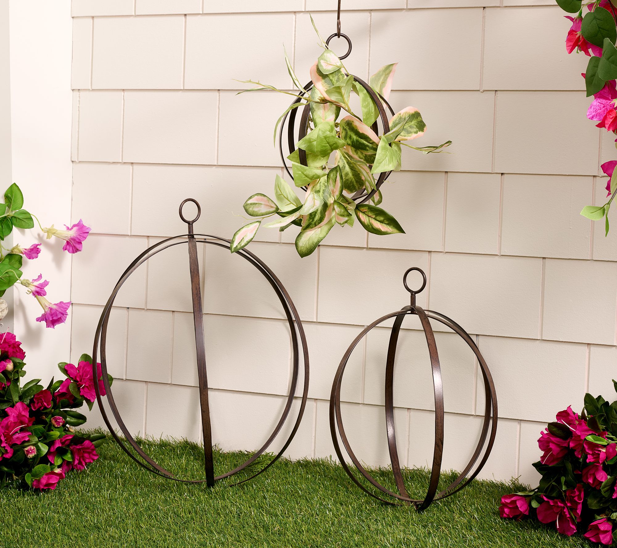 "As Is" Martha Stewart Set (3) Iron Plant Cages