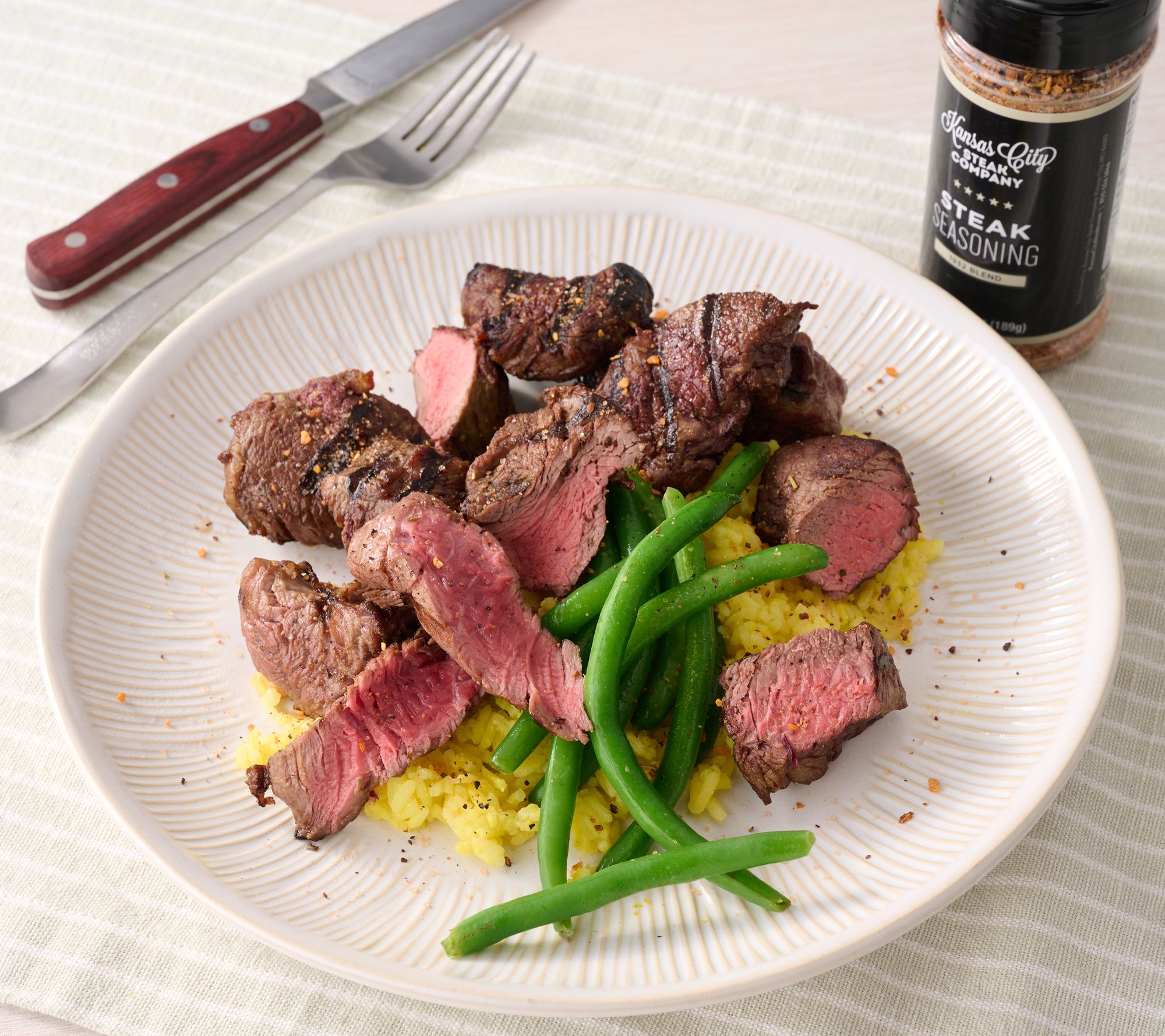 Kansas City Steak Co. (3) 1-lb Filet Tips & Choice of 6.5oz Seasoning