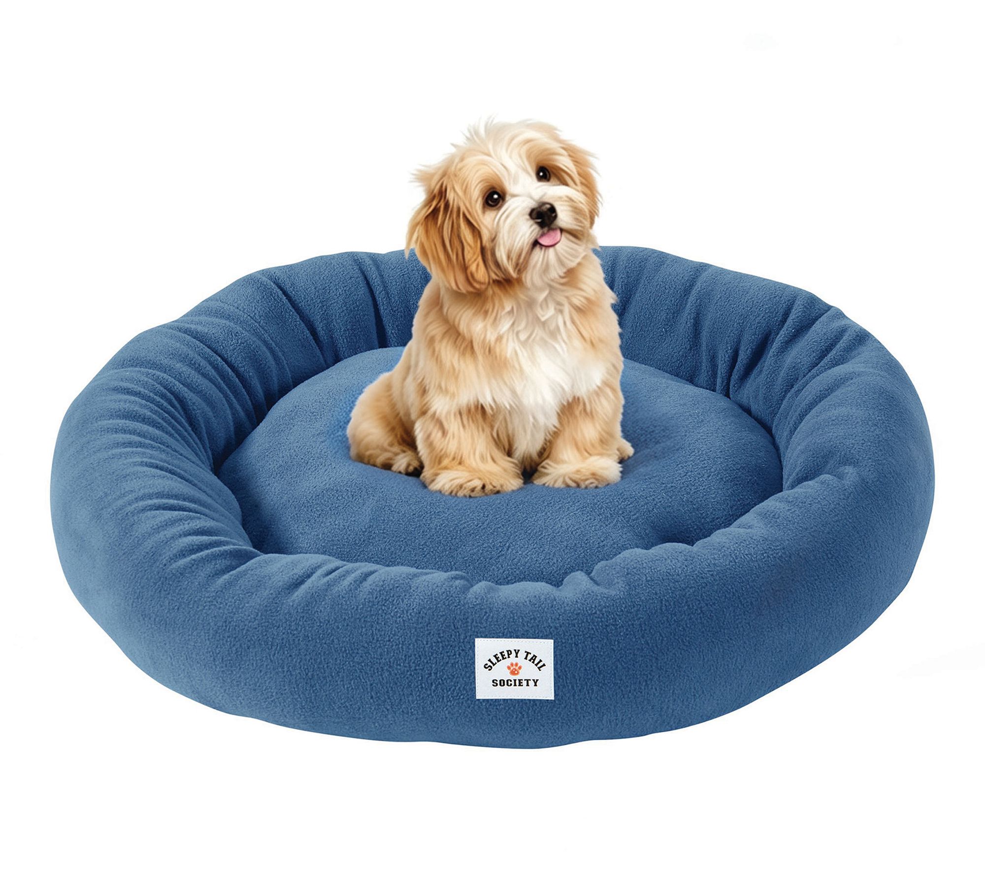 Sleepy Tail Society Paws Fleece 20" Round Pet Bed