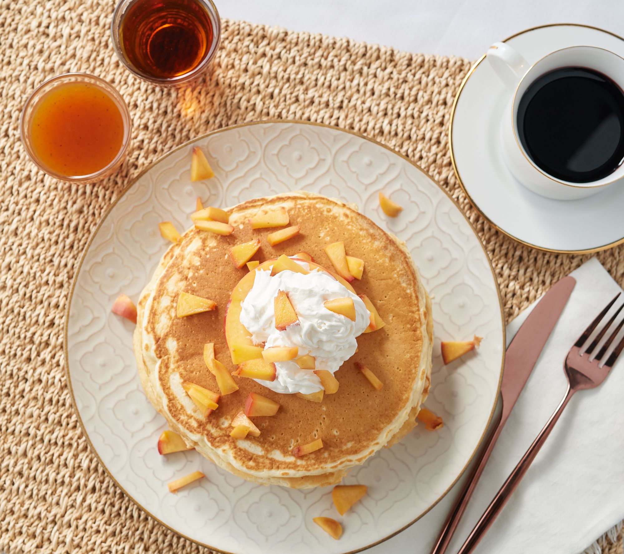 Barlow's Foods 3-in-1 Pancake Baking Mix with Peach and Maple Syrups ...