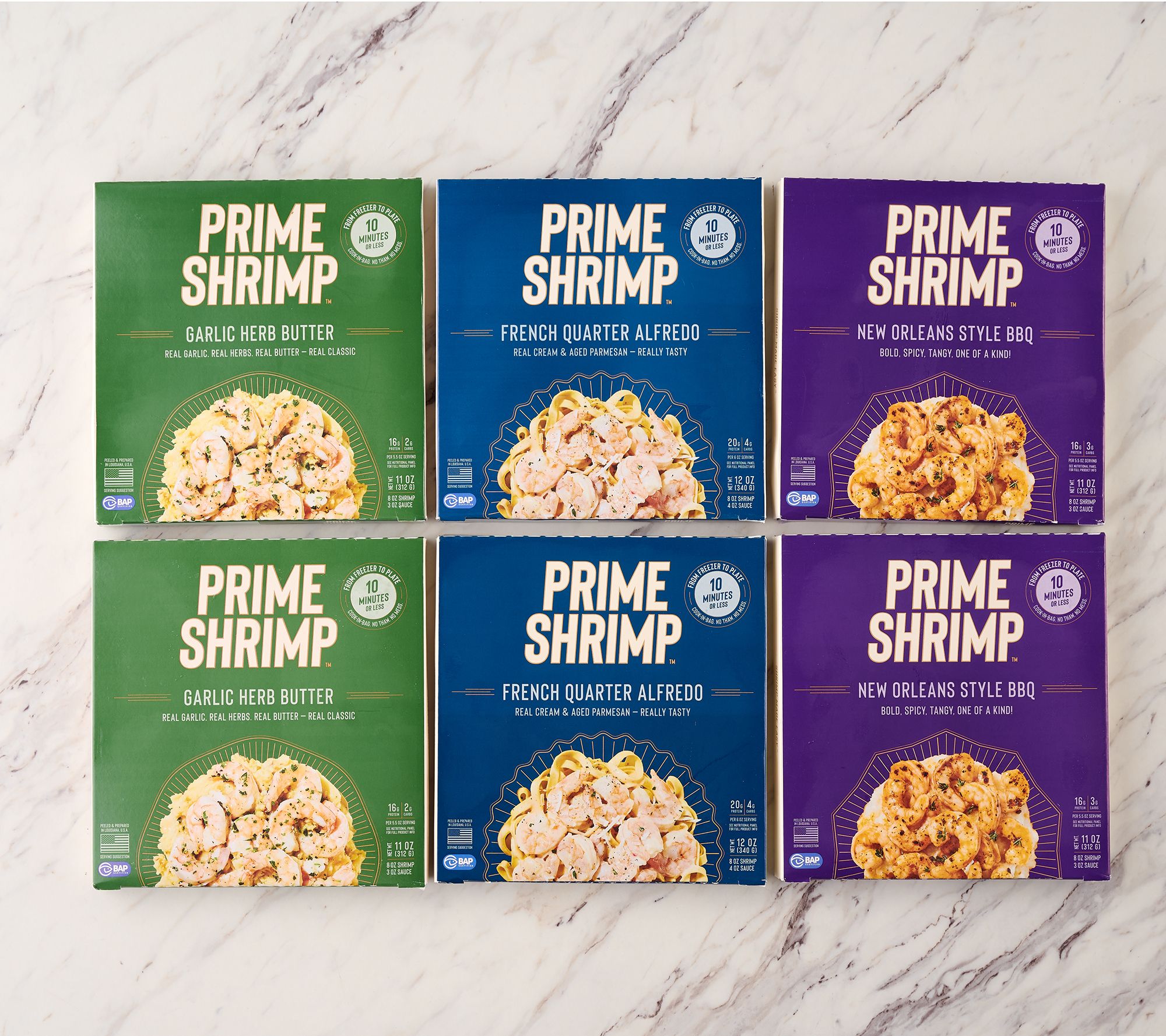 Prime Shrimp (4) 11-oz Cook-in-Bag Shrimp with Sauce 