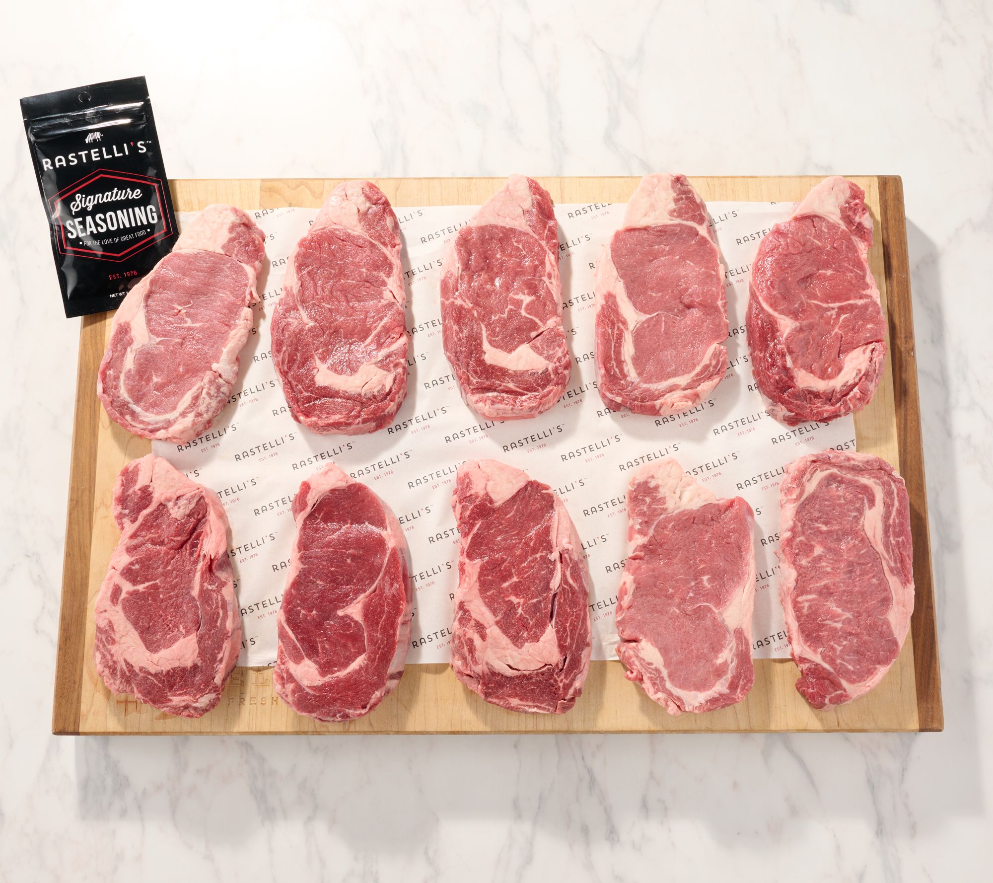 Rastelli's (10) 9-oz Black Angus Reserve Ribeye Steaks - QVC.com