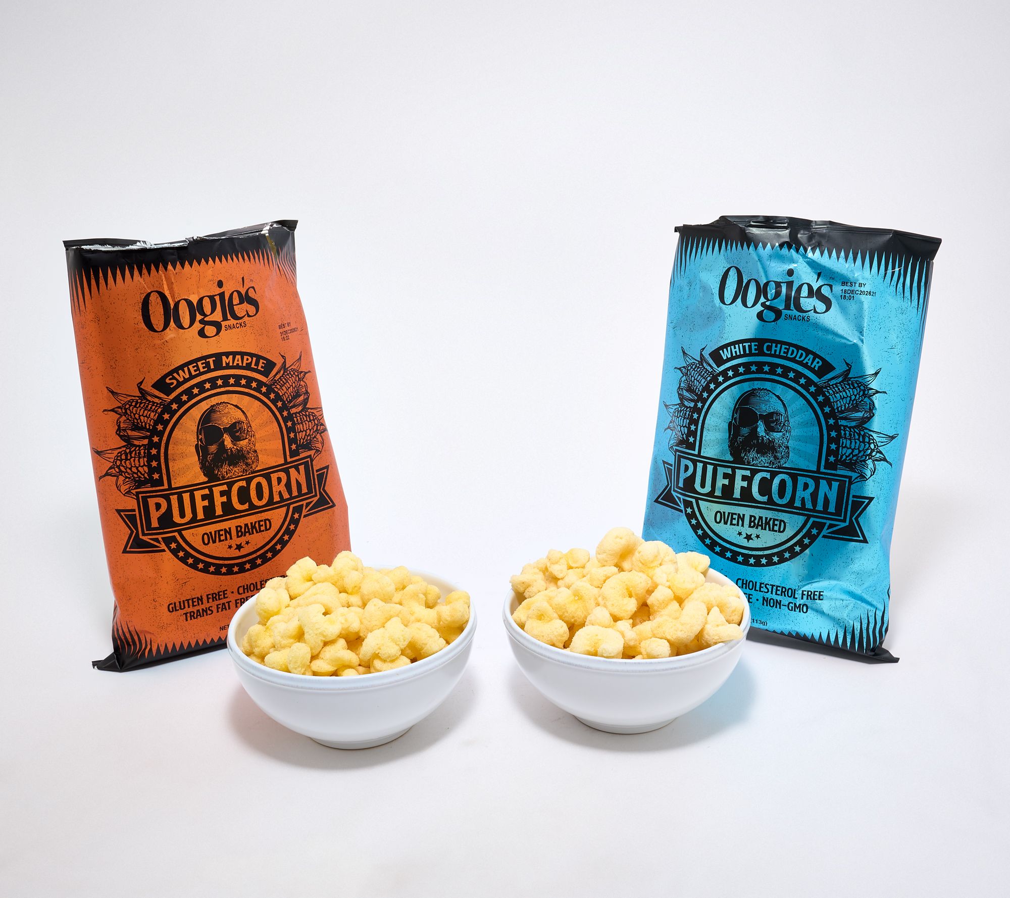 Oogie's Snacks Set of 12 4-oz Bags of Oven Baked Puffcorn