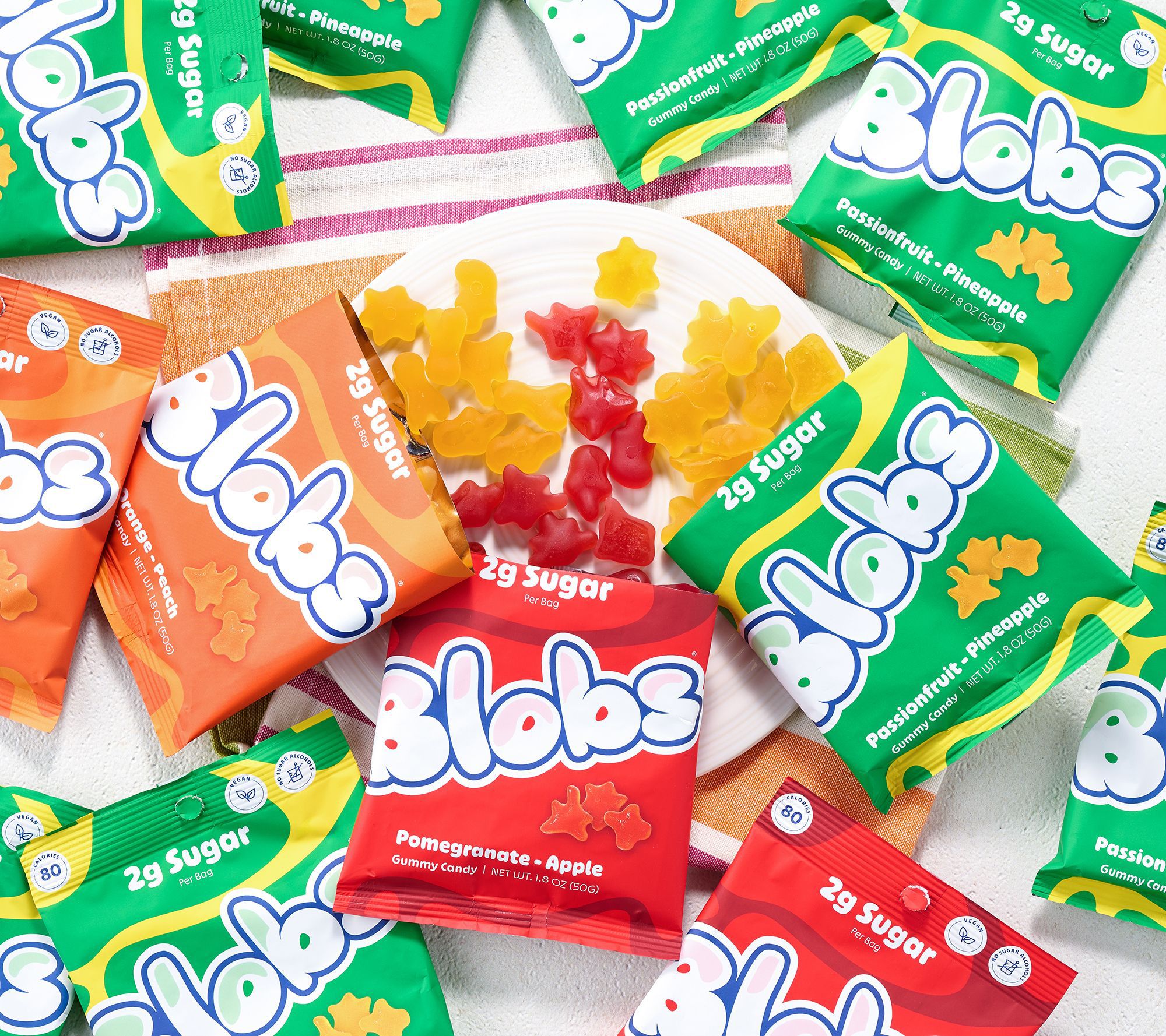 Blobs (12) 1.8oz Bags Low Sugar Gummy Candy Variety Pack