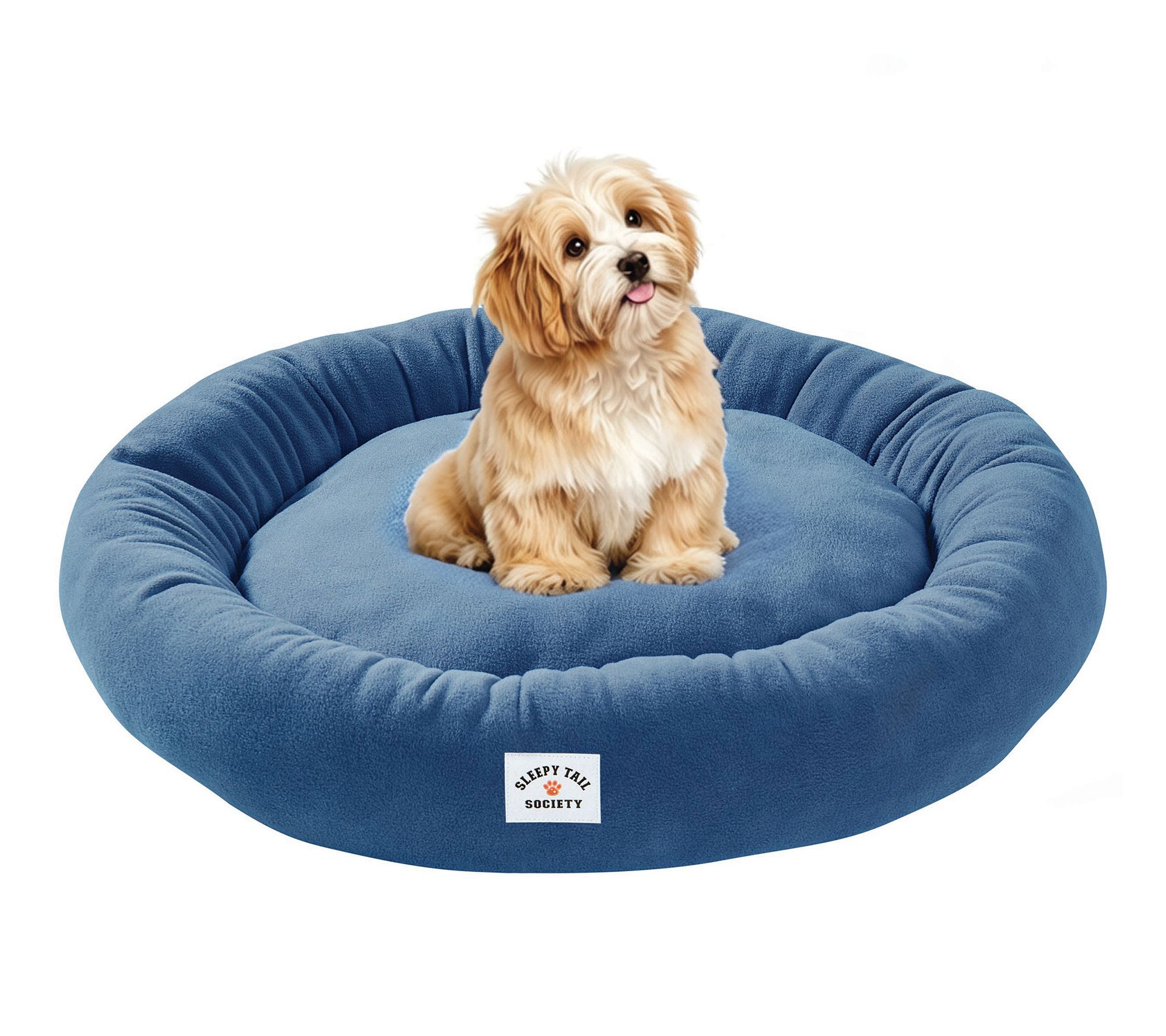 Sleepy Tail Society Paws Fleece 25" Round Pet Bed