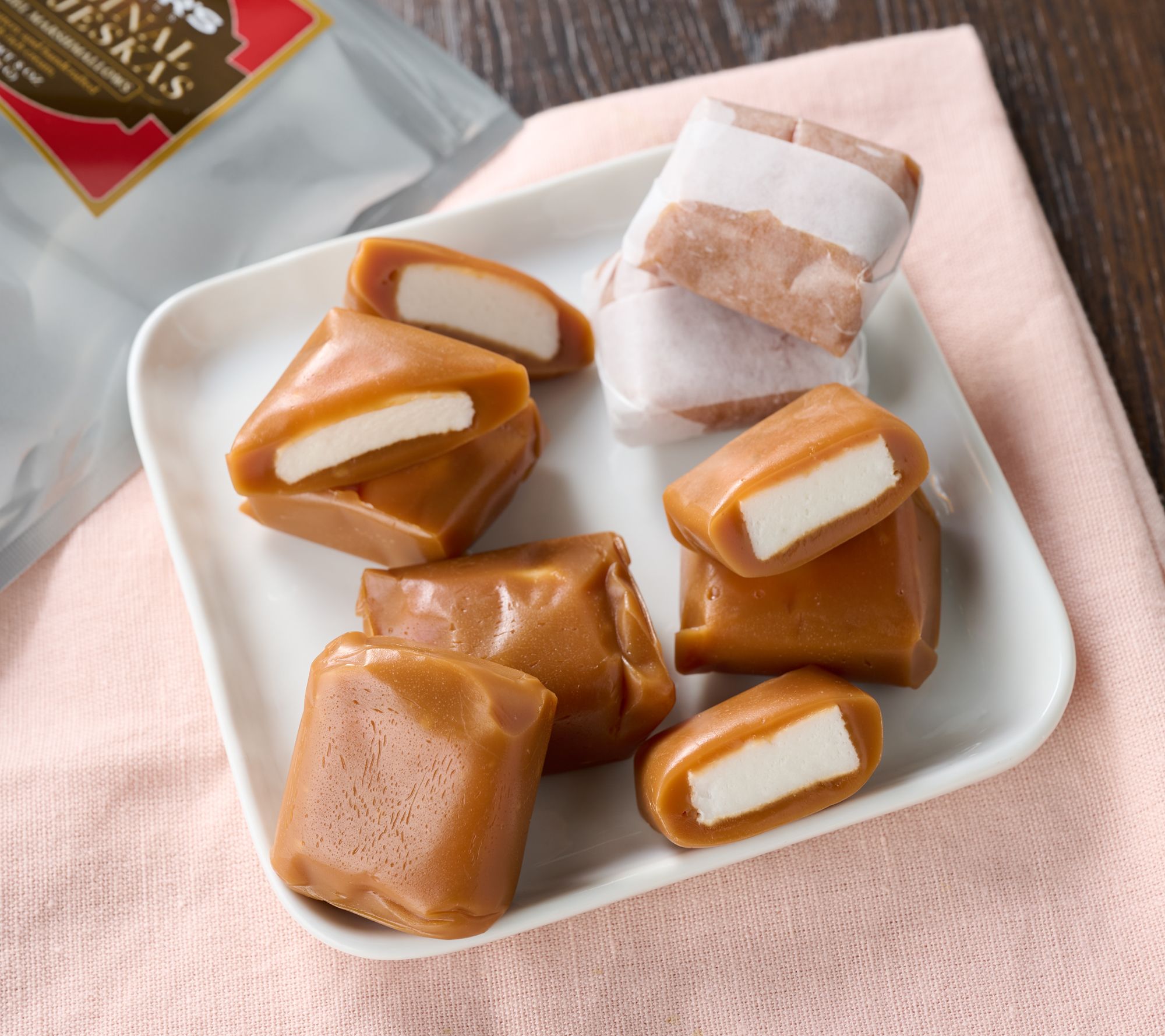 Bauers Candies (3) 8oz Bags Marshmallow Caramel Modjeskas