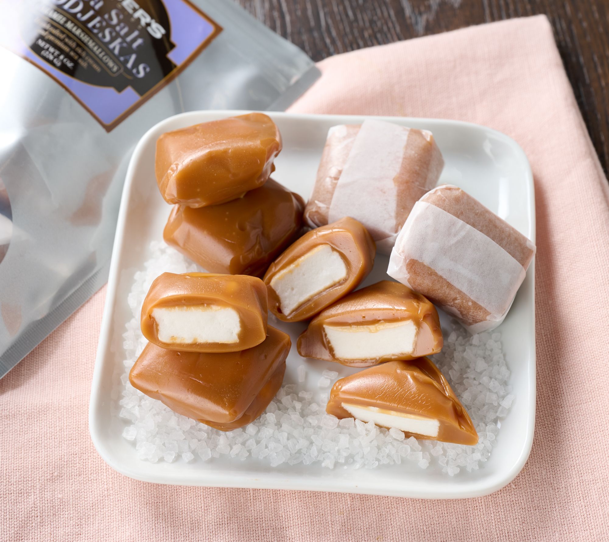 Bauers Candies (3) 8oz Bags Marshmallow Caramel Modjeskas