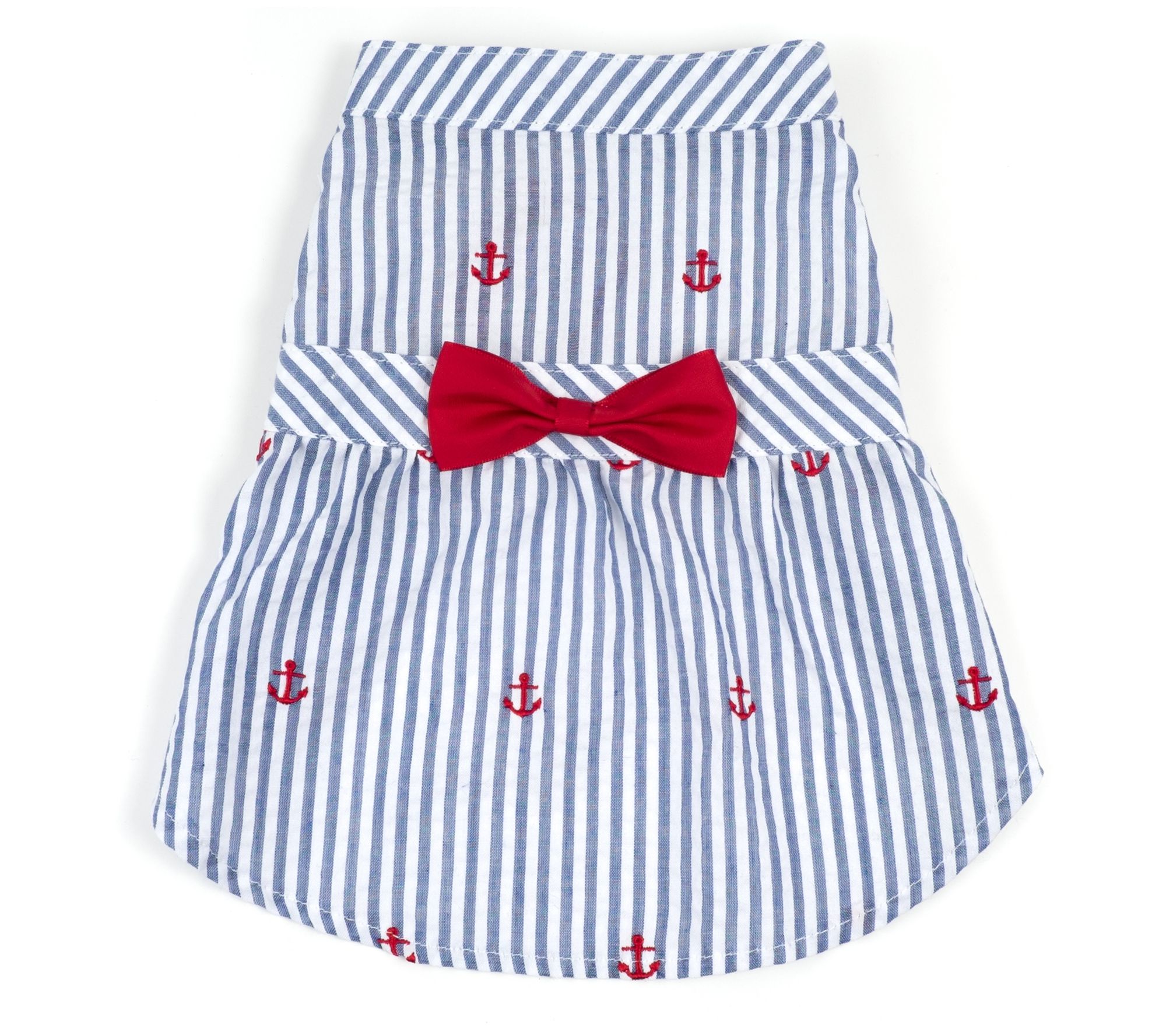 The Worthy Dog Navy Stripe Anchor Dress