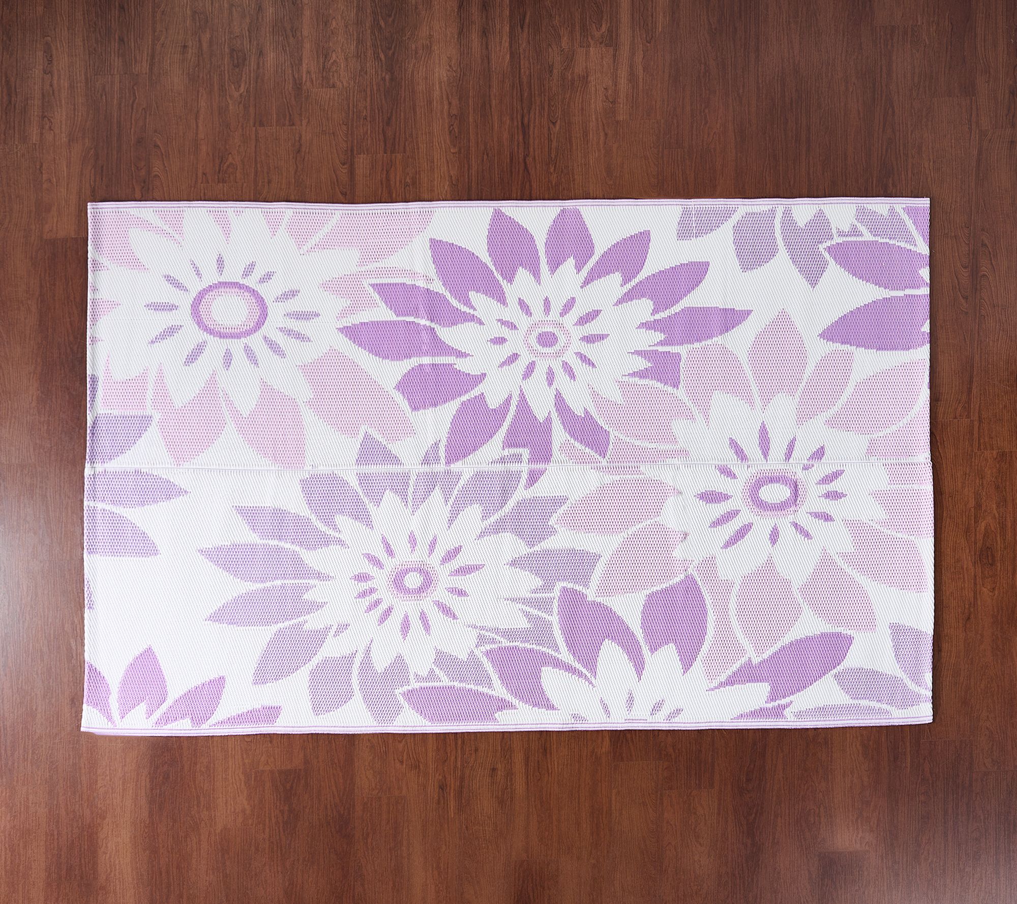 Barbara King Dahlia Print 8'x11' Reversible Patio Mat