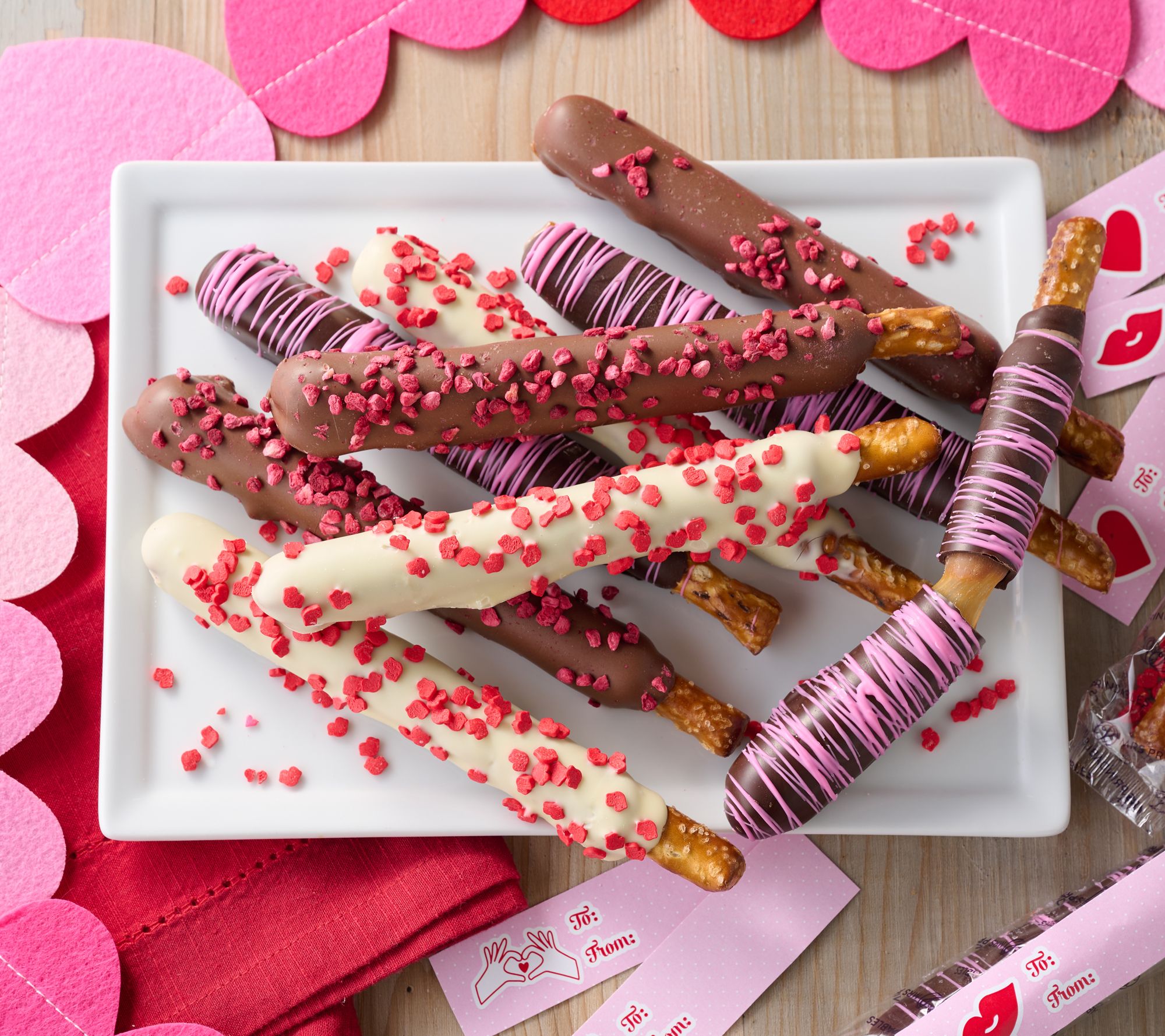 Mrs. Prindables 15pc Valentines Chocolate & Caramel Pretzels