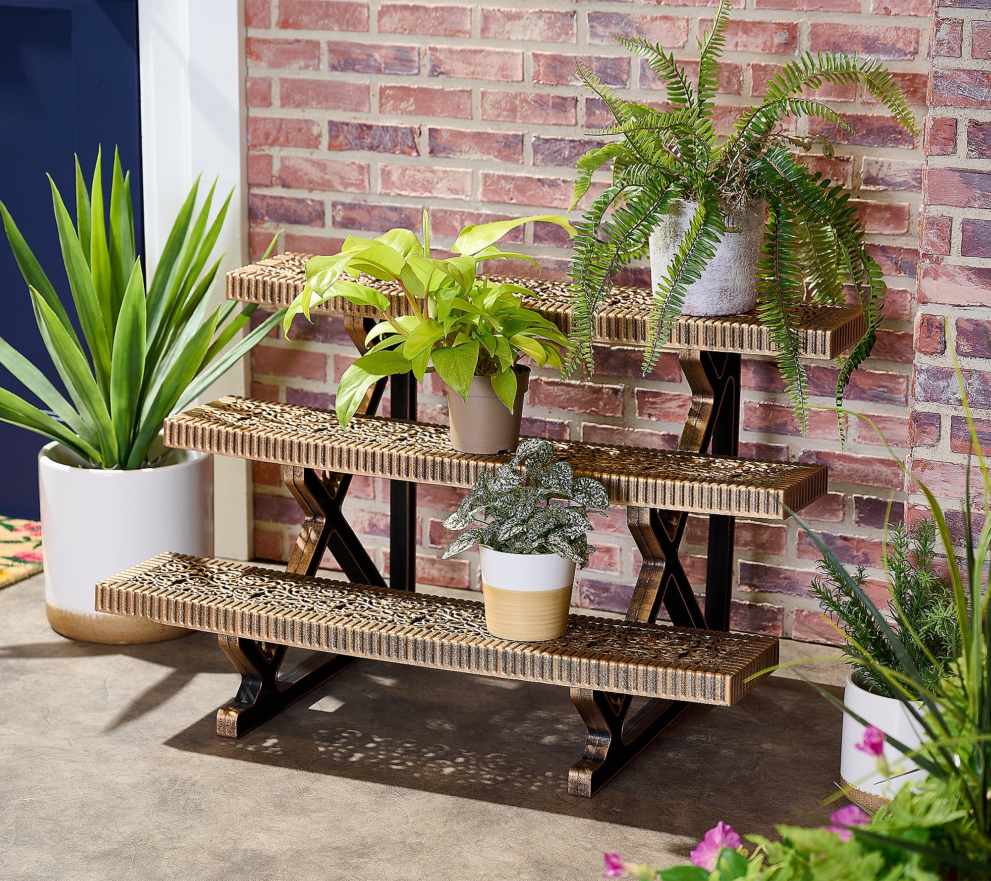 As Is Barbara King 3-Tiered Collapsible 34" LongPlantStand