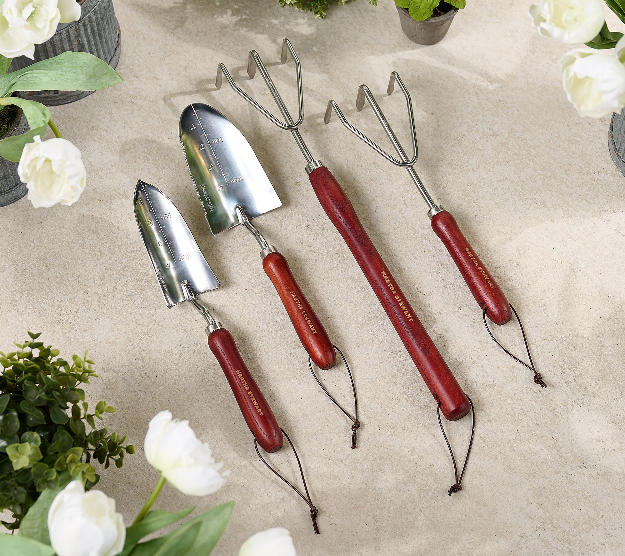 "As Is" Martha Stewart 4-Piece Trowel and Cultivator Planting Set