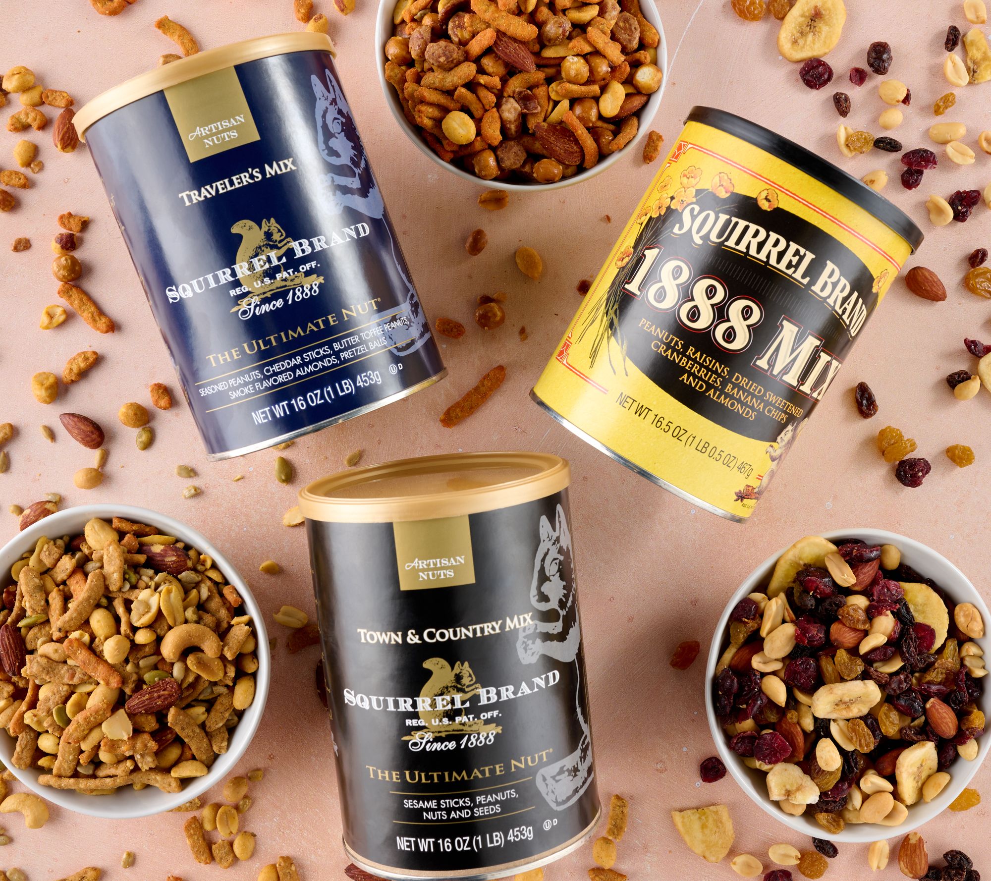 Squirrel Brand (3) Can Classic Favorite Nut Mixes