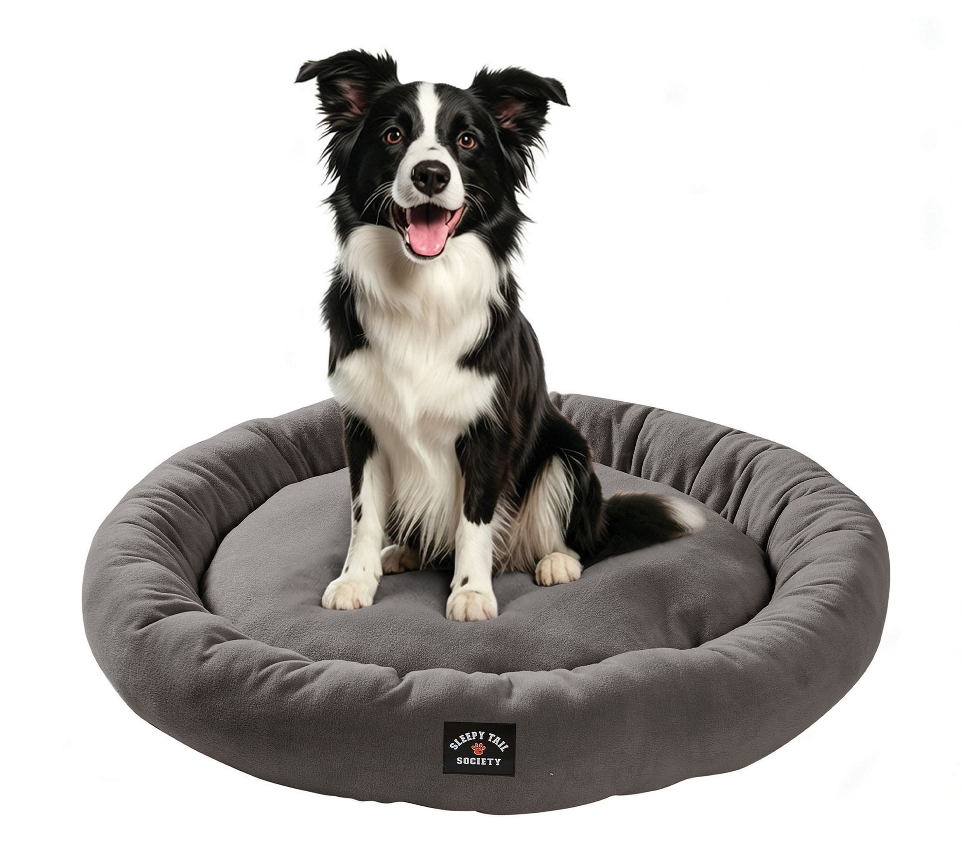 Sleepy Tail Society Paws Fleece 35" Round Pet Bed