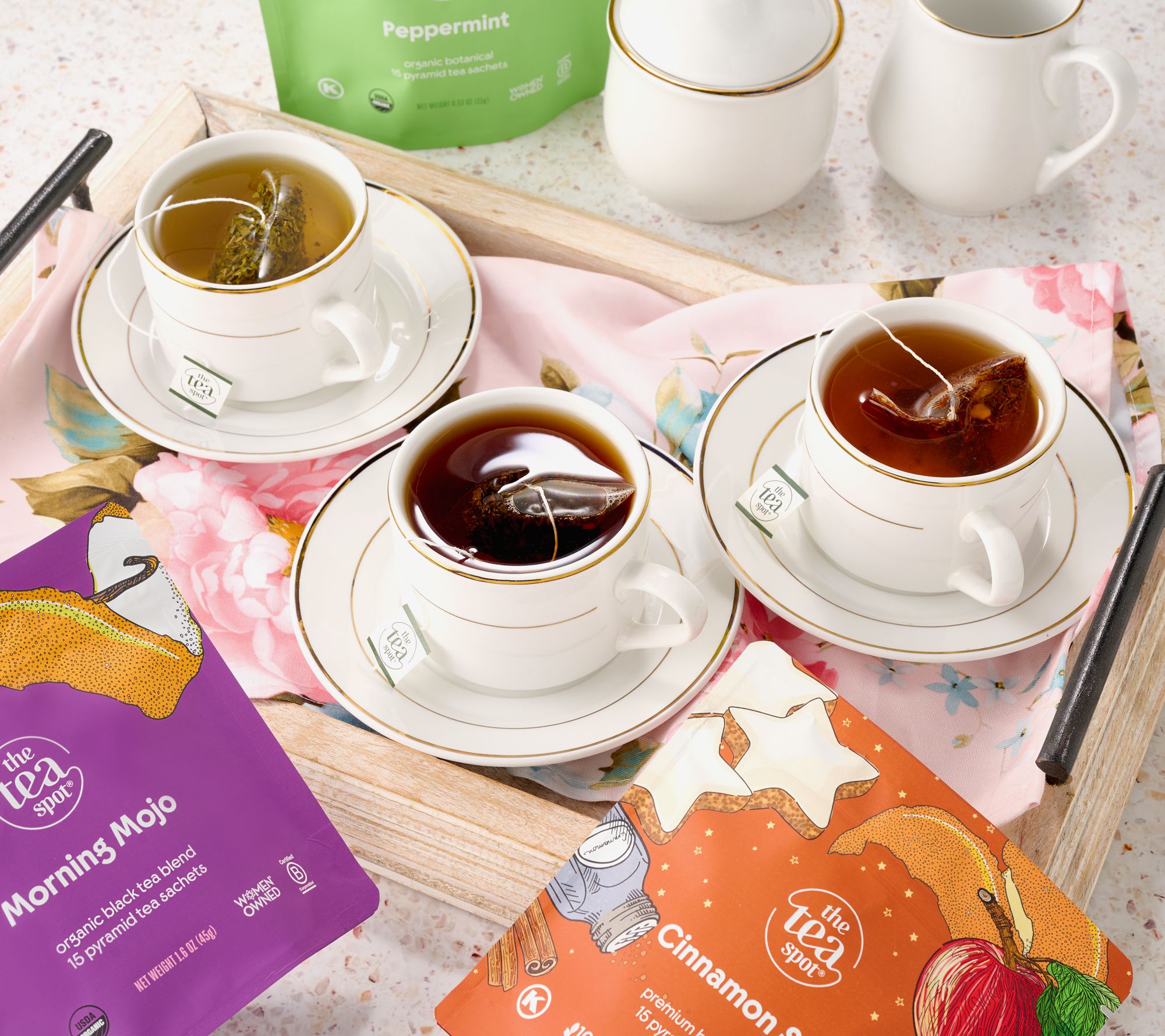 The Tea Spot 45 Whole Leaf Pyramid Tea Sachets Wellness Set