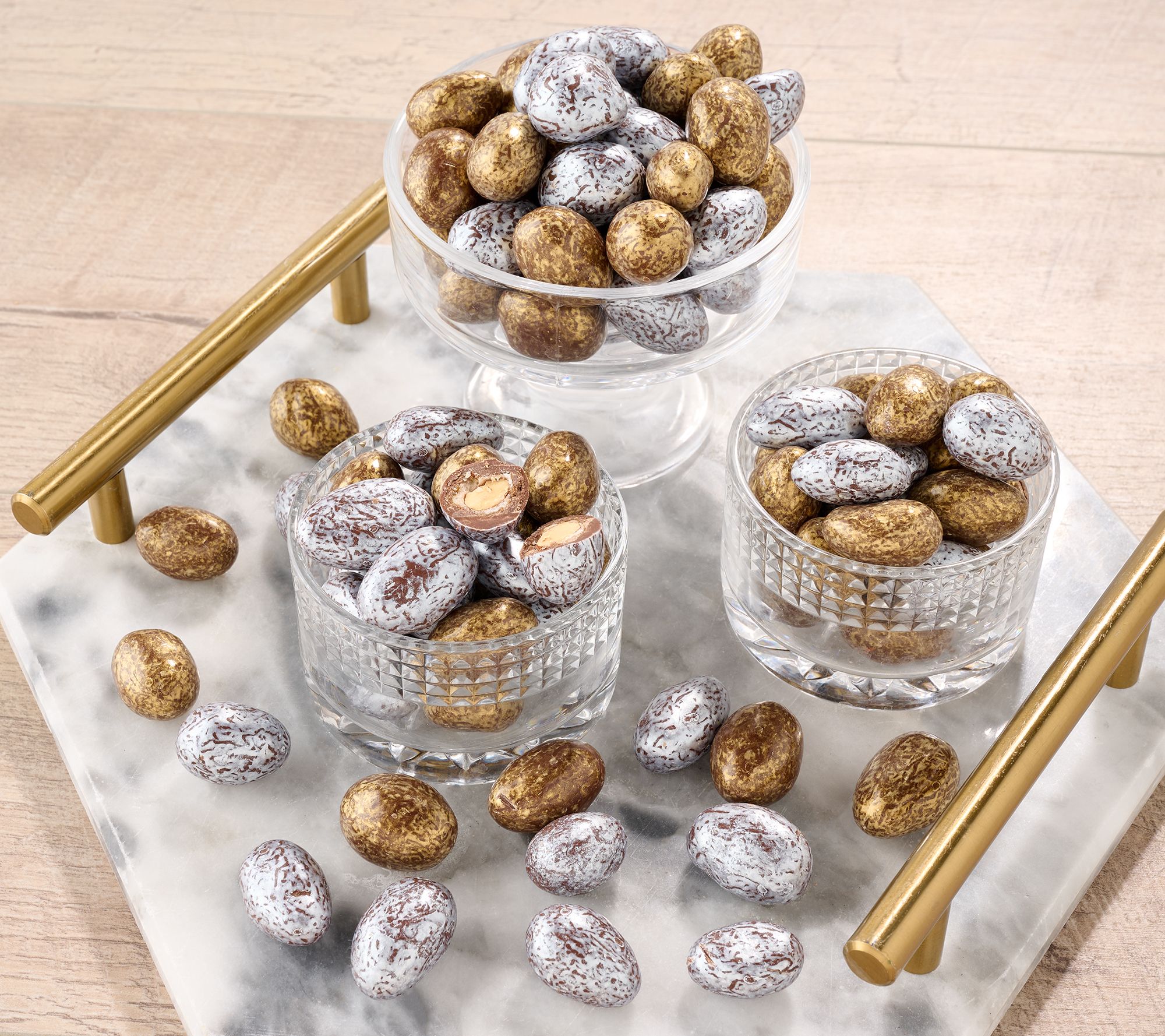 SH12/7 Squirrel Brand (4) 11-oz Silver & Gold Toffee Almonds
