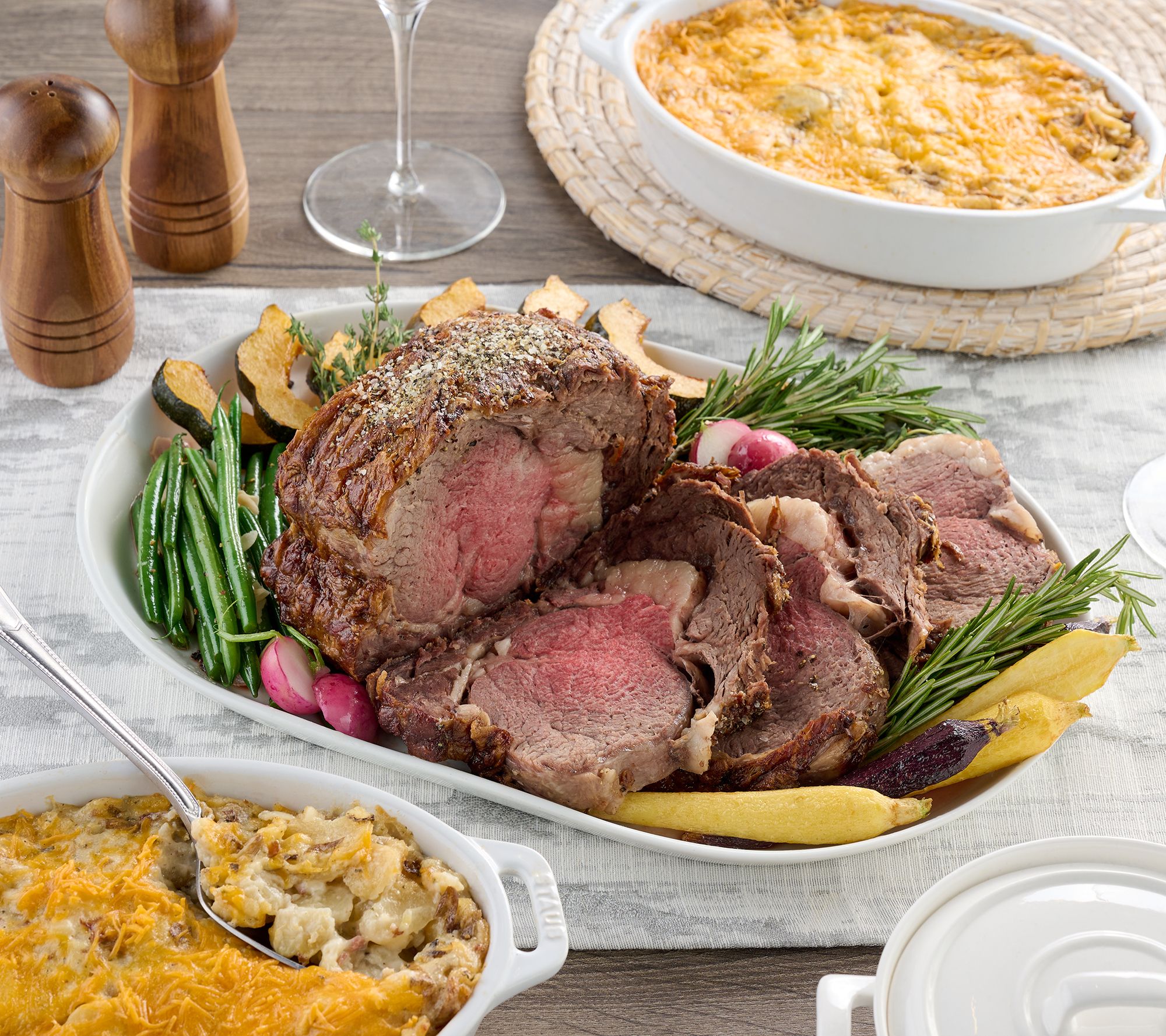 Kansas City Steak Co. 5.5lb Prime Rib Roast & (2) Potato Casseroles