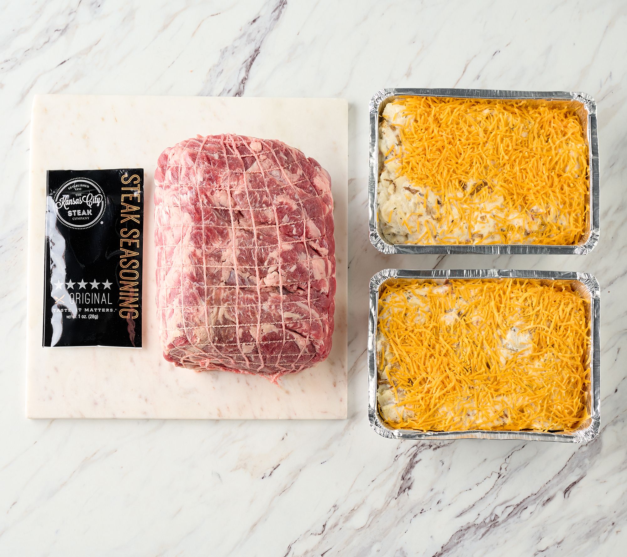 Kansas City Steak Co. 5.5lb Prime Rib Roast & (2) Potato Casseroles
