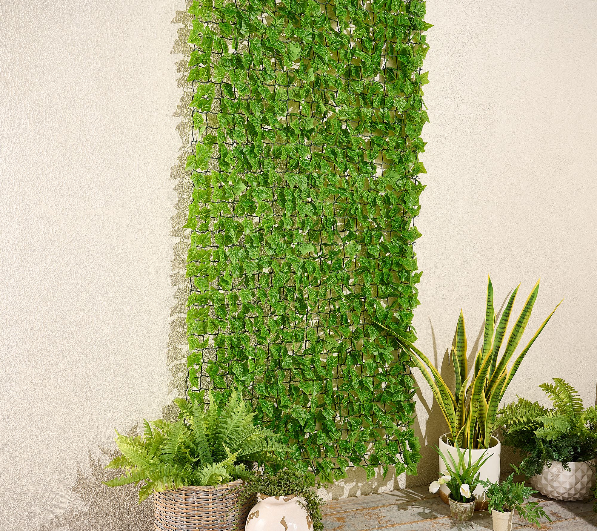 Wicker Park Light Green Faux Ivy Roll Up Privacy Fence