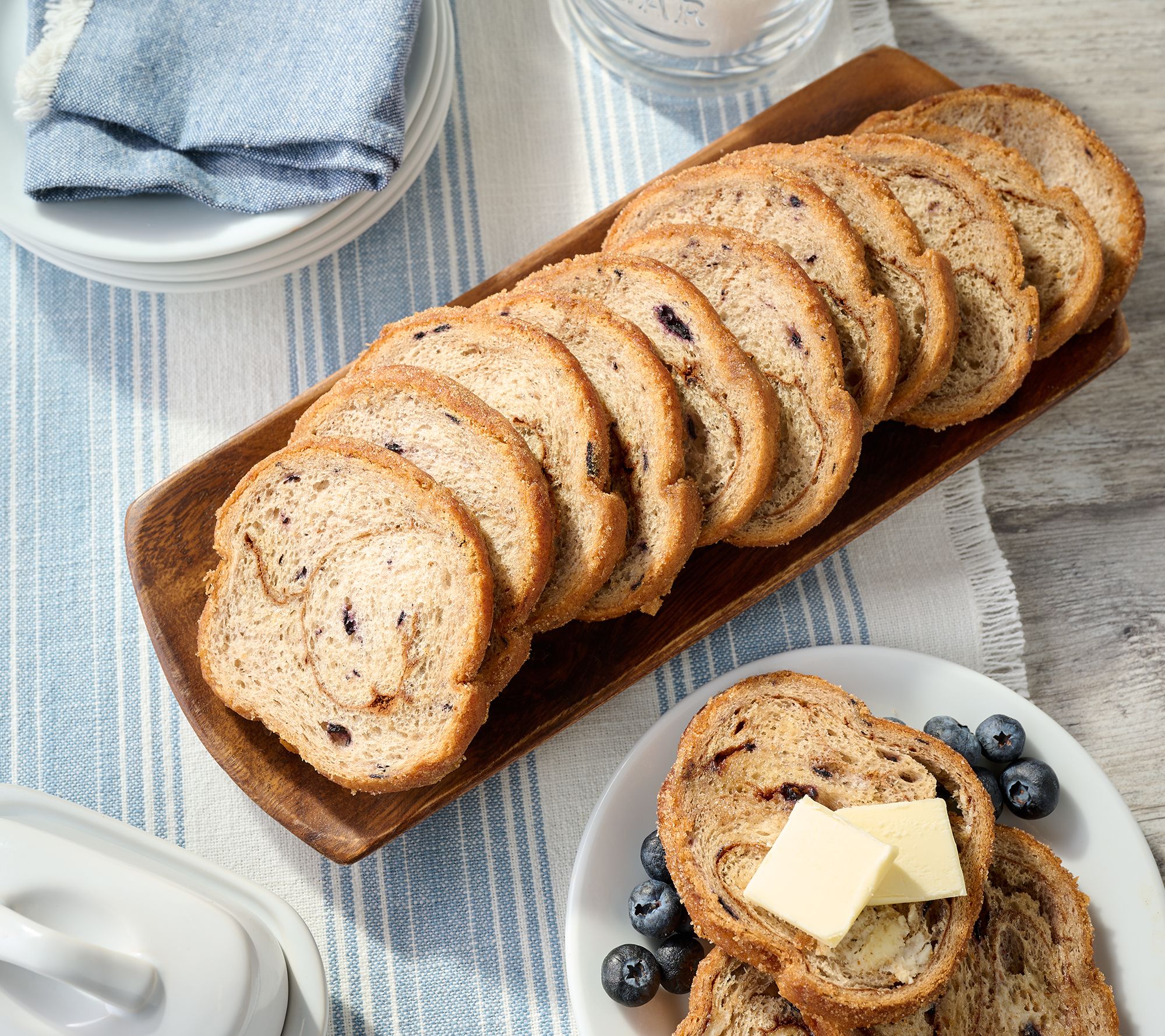 Jenny Lee (4) 18oz Loaves Blueberry Muffin Cinnamon Swirl Bread - QVC.com