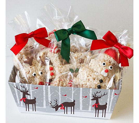 Creative Crispies 6 Pc Reindeer, Santa and Train Gift Basket