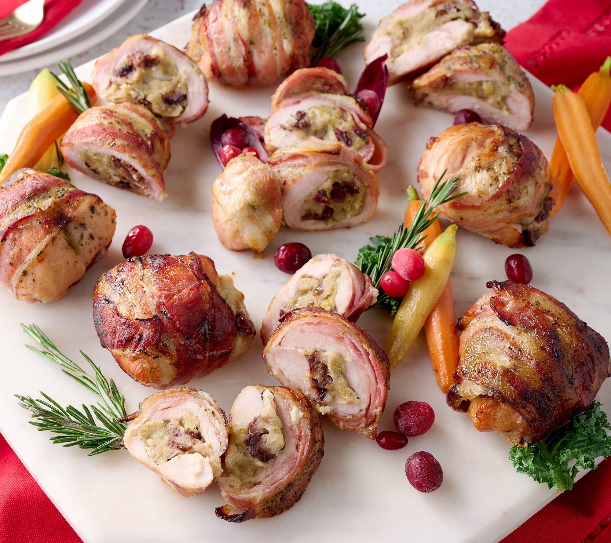 SH12/8 Corky's BBQ (12) 8-oz Bacon Wrapped Stuffed Turkey Auto-Delivery