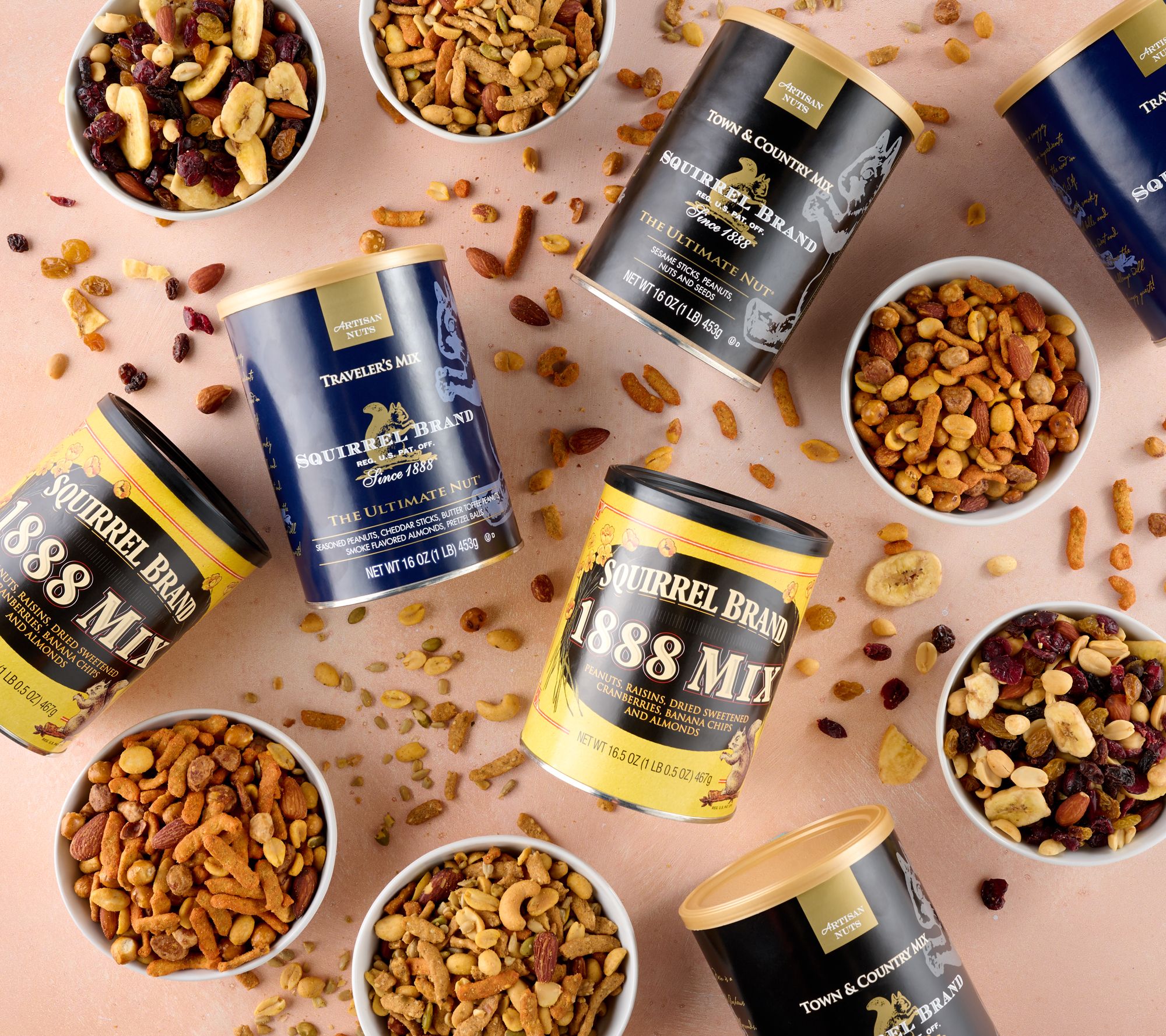 Squirrel Brand (6) Can Classic Favorite Nut Mixes