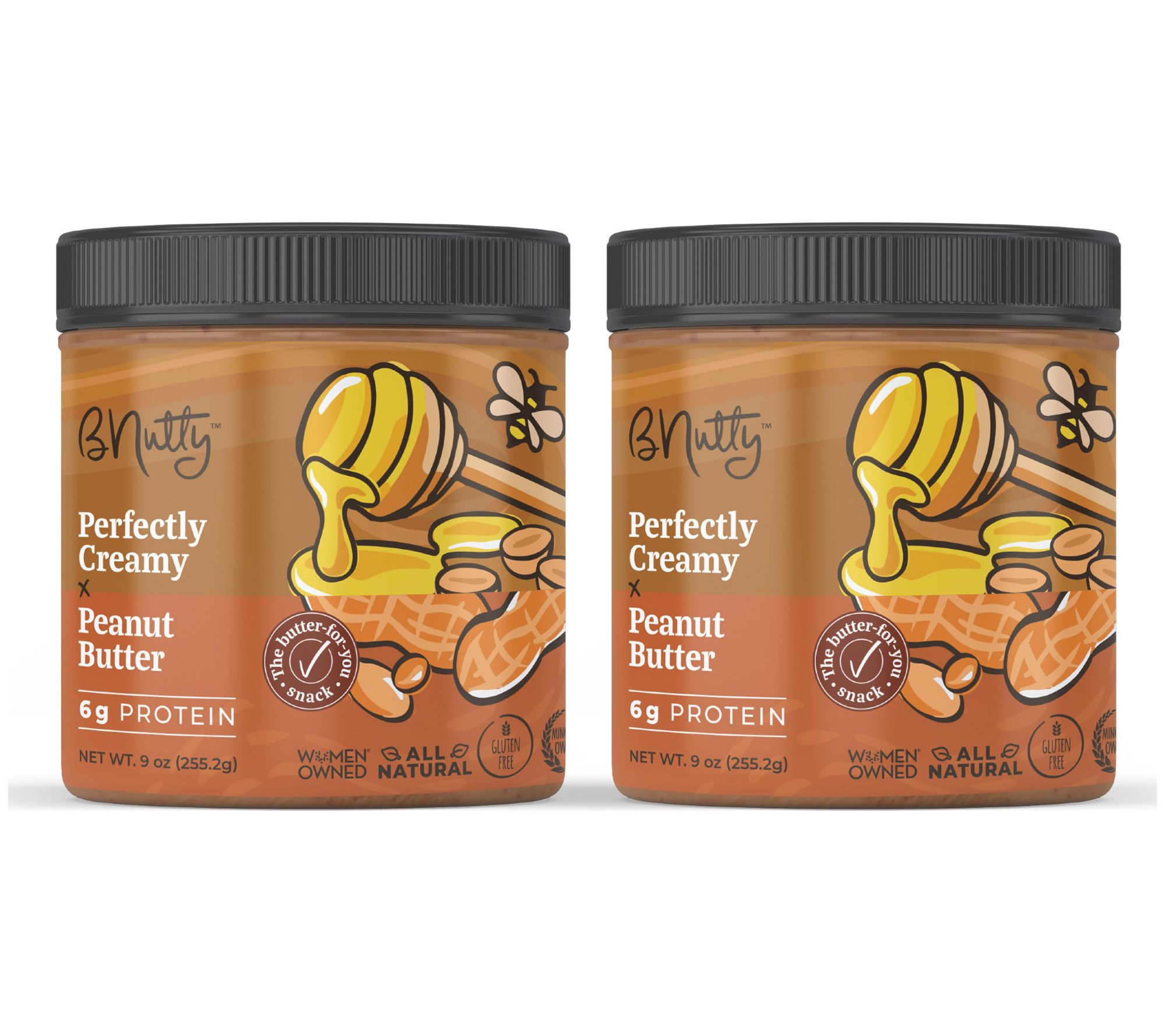 (2) 9 oz. bNutty Perfectly Creamy Gourmet Peanut Butter
