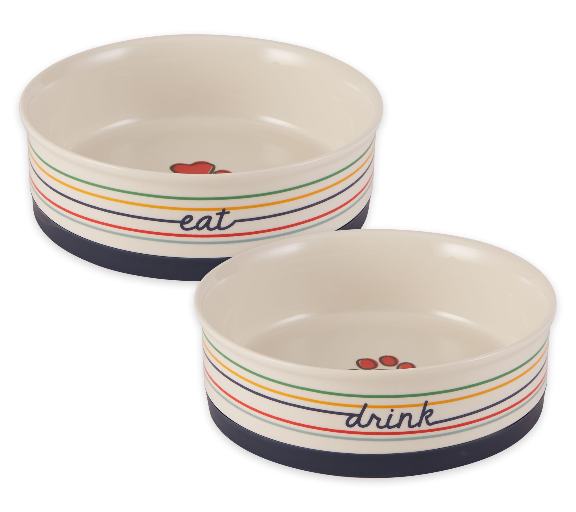 Bone Dry Eat Drink Pet Bowls Large Set/2
