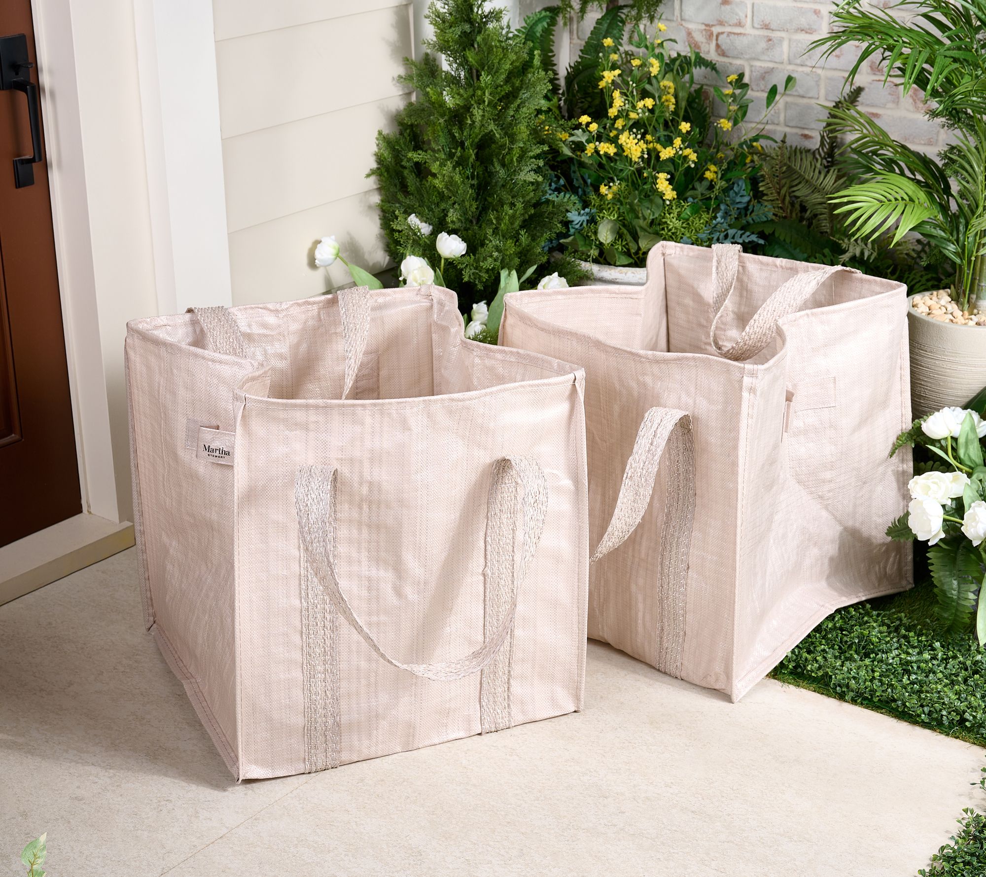 "As Is" Martha Stewart Set of 2 Reusable Outdoor Leaf Bags