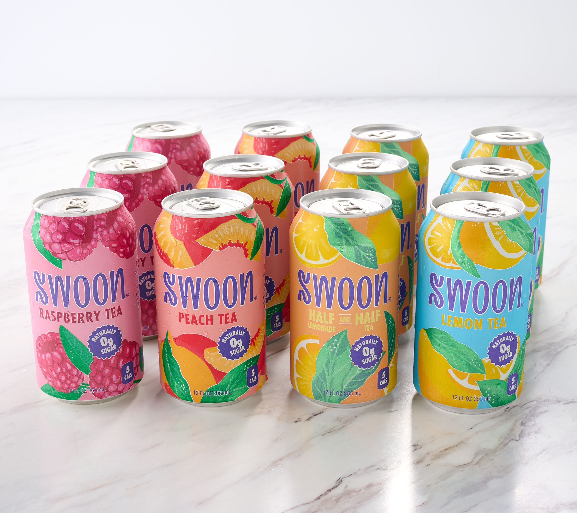 Swoon (12) 12-oz Cans of 0g Sugar Iced Teas